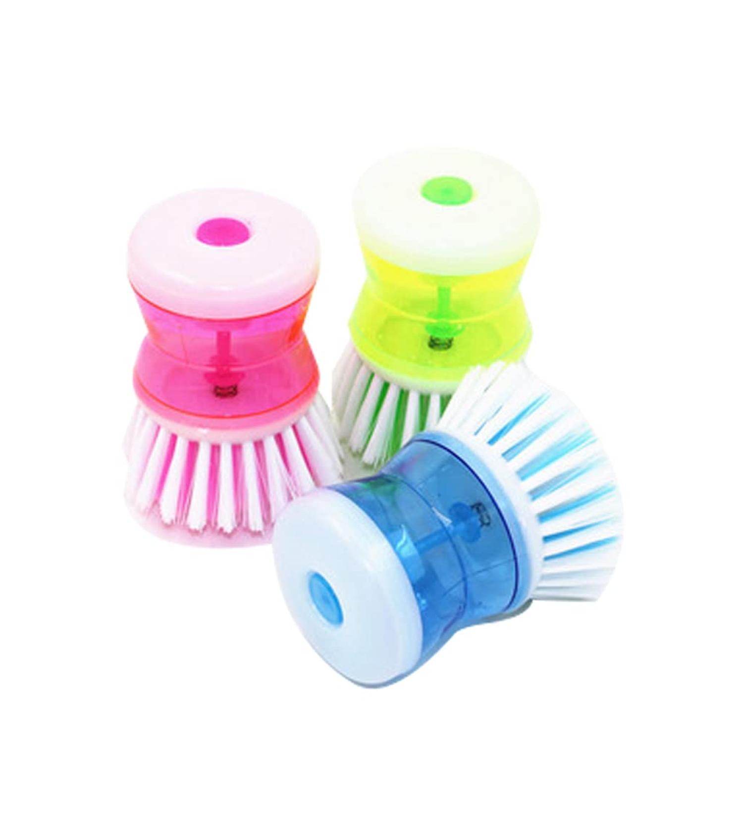 1Pc Creative Palm Brush Cleaner Pot Pan Dish Bowl Wash Tool Kitchen Utensil Washing Brush Scrubber Cleaning Brush with Soap Dispenser Refilled Random - Buy Online on GoSupps.com