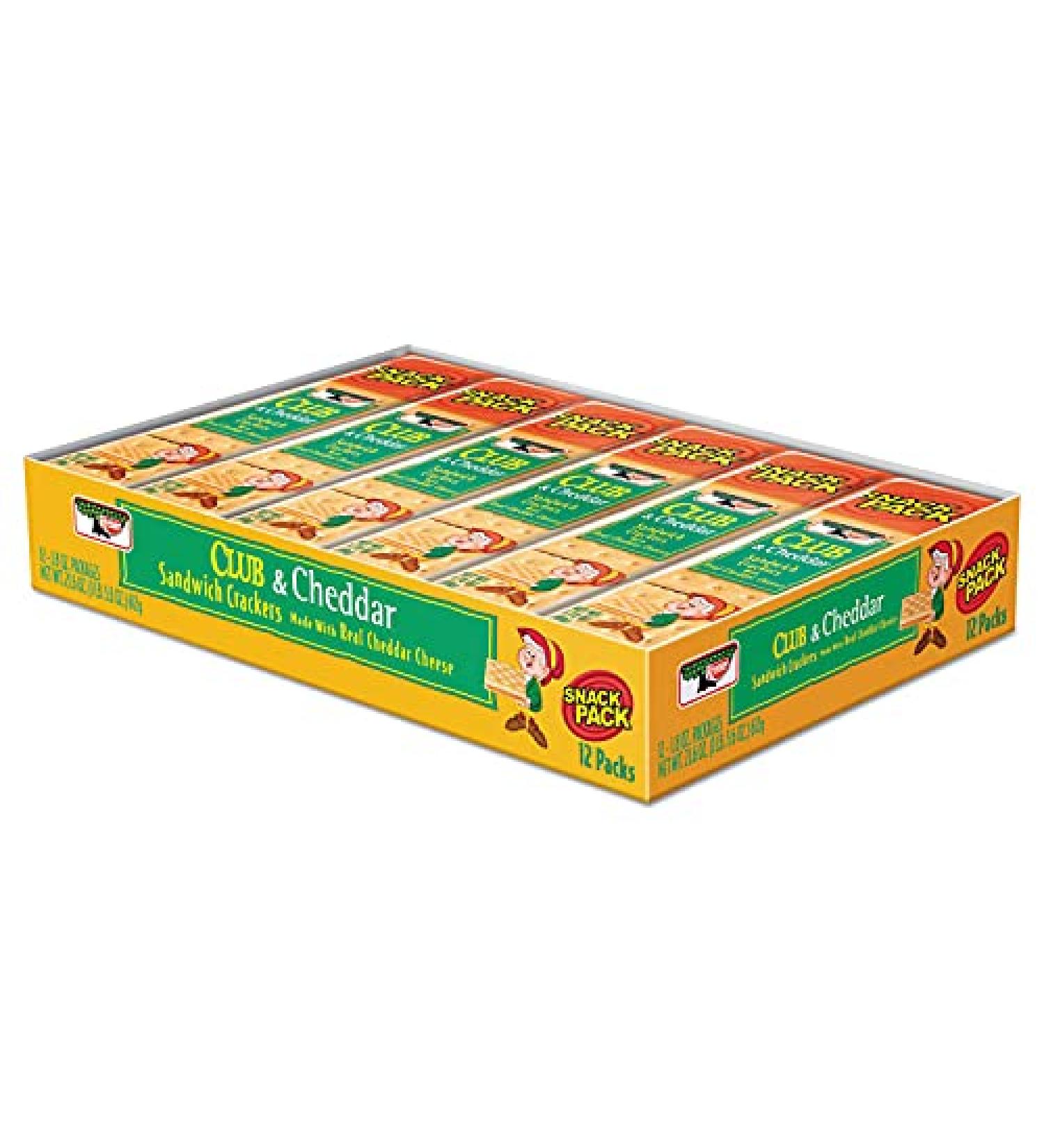 Keebler Sandwich Cracker Club & Cheddar Snack Pack 12 Packs/Box - Individually Packaged - 8 Crackers per Pack - Buy Online on GoSupps.com