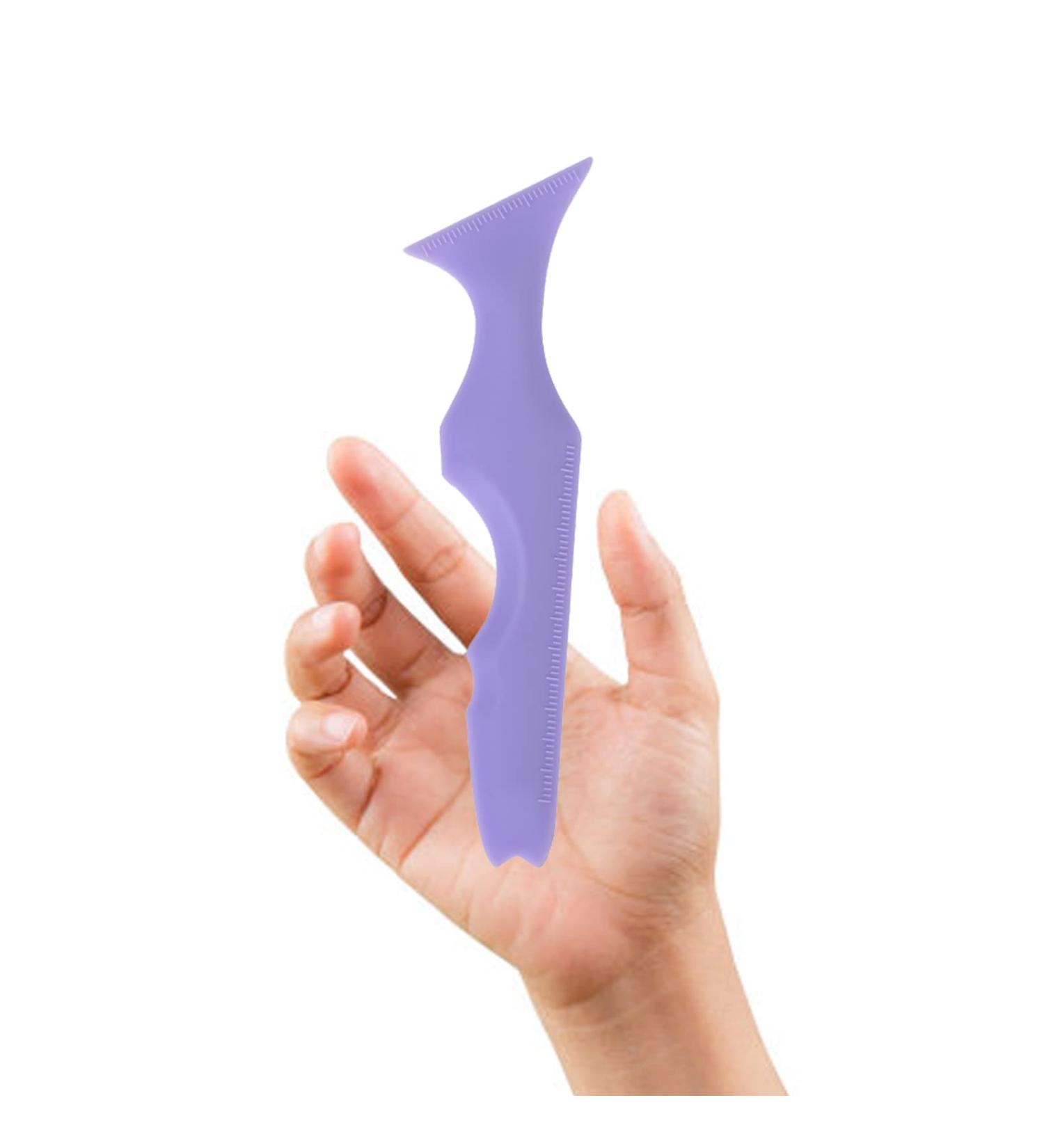 SHANPIN 5 in 1 Silicone Makeup Tool Set - Mascara Shield, Winged Liner Stencils, Eyeshadow Brush, Eyebrow Kit - Waterproof and Reusable (Purple) - Buy Online on GoSupps.com