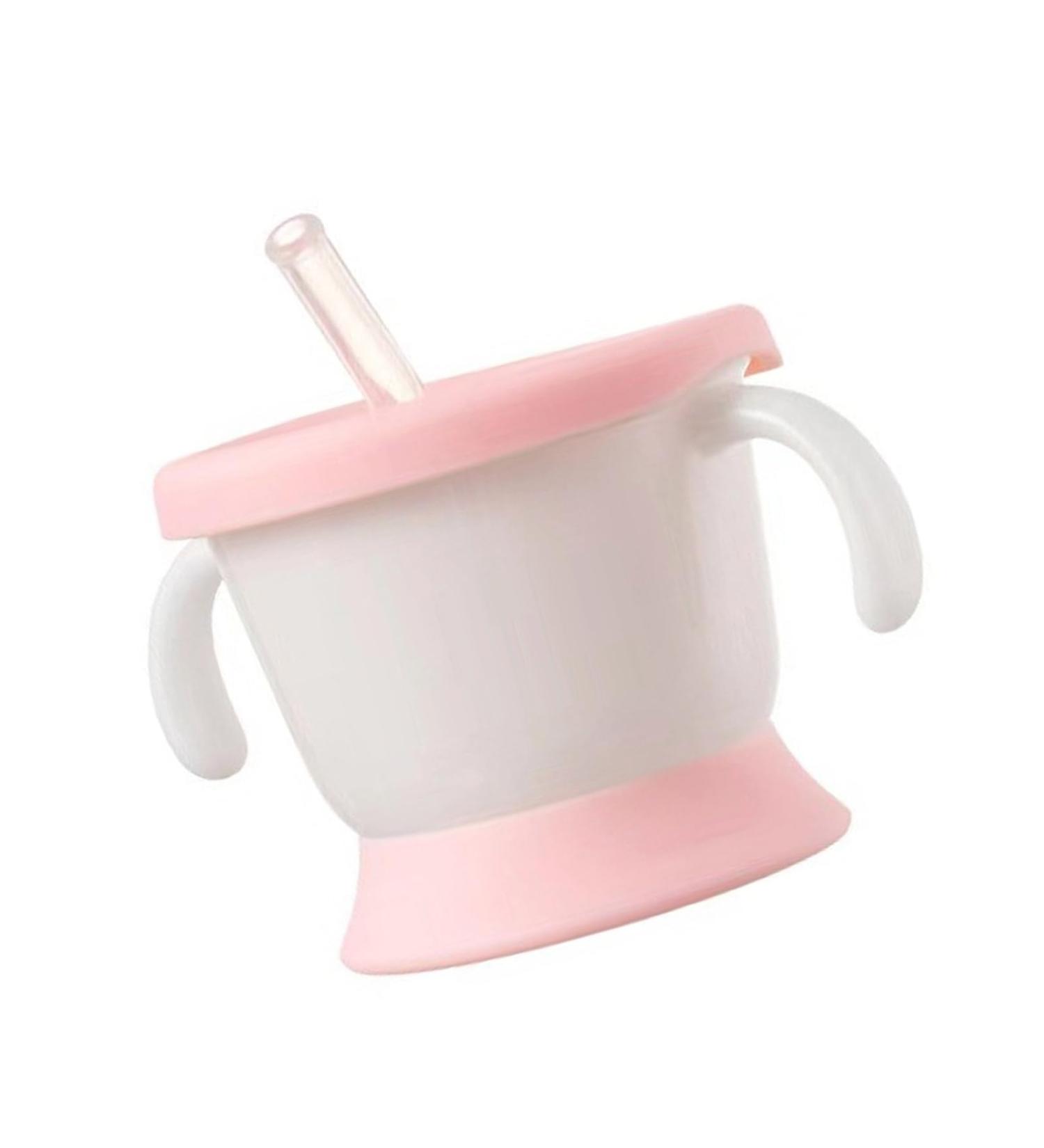Silicone Cup Baby Straw Cup Kid Cups Spoutless Cup with 2 Handles Leak Proof Training Cup Drinking Cup - Buy Online on GoSupps.com