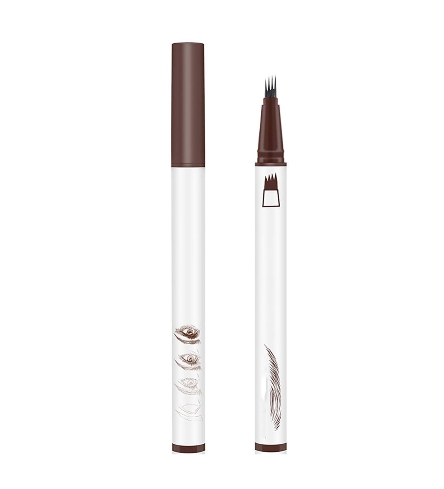 Eyebrow Pencil with 4 Fork Tip Eyebrow Contouring Pen Brow Pencils for Women Makeup Eyebrow Pen Pencil (Brown) - Buy Online on GoSupps.com
