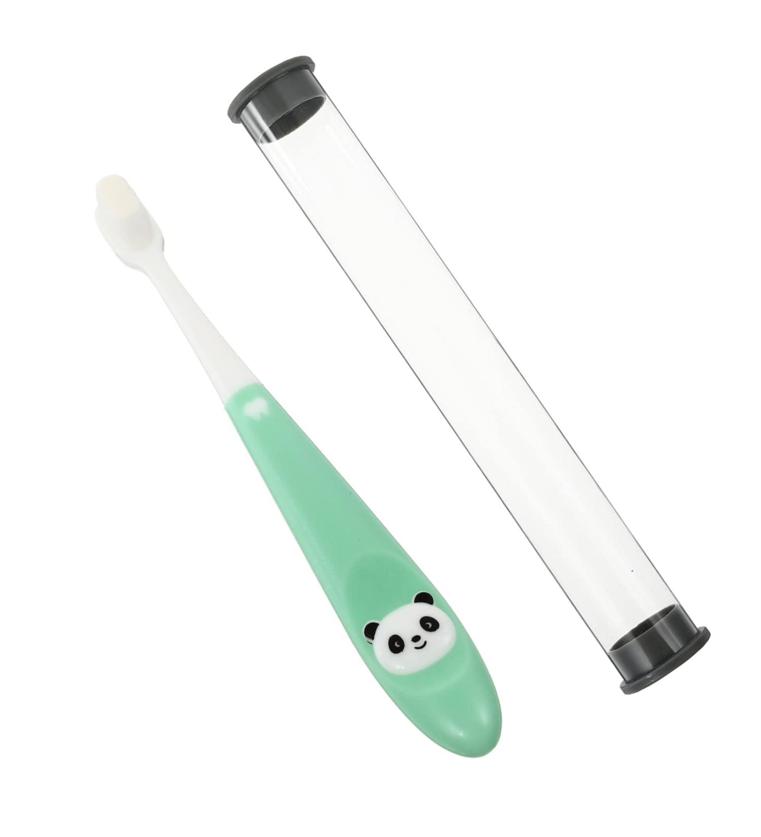 Lurrose Panda Toothbrush for Kids Cartoon Whole Mouth Training Brush Cute & Deep Clean Baby Tooth Cleaner (1 Pack Green) - Buy Online on GoSupps.com