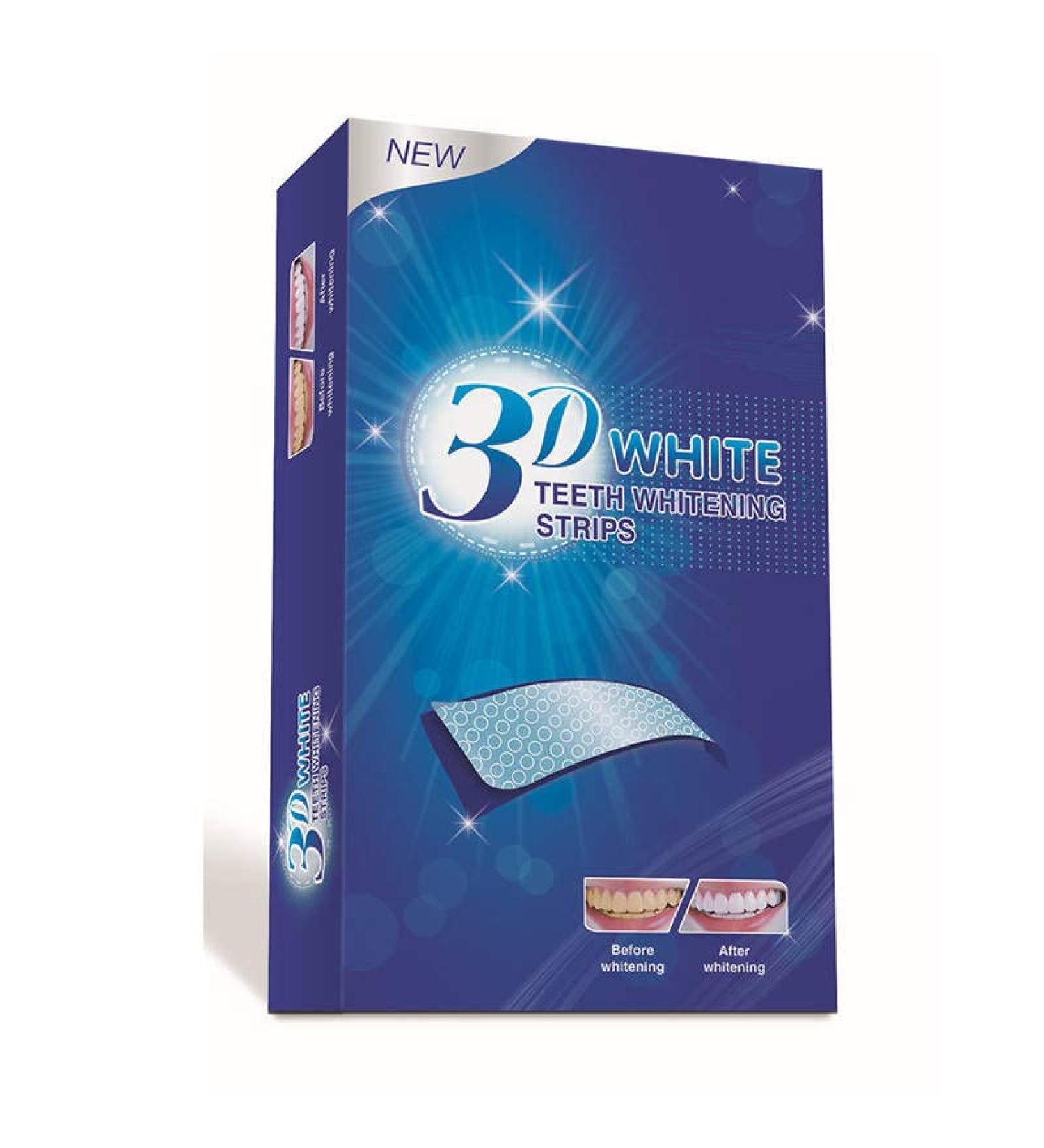 3D White Teeth Whitening Strips - Professional Whitening Treatment for Brighter Smiles - Buy Online on GoSupps.com