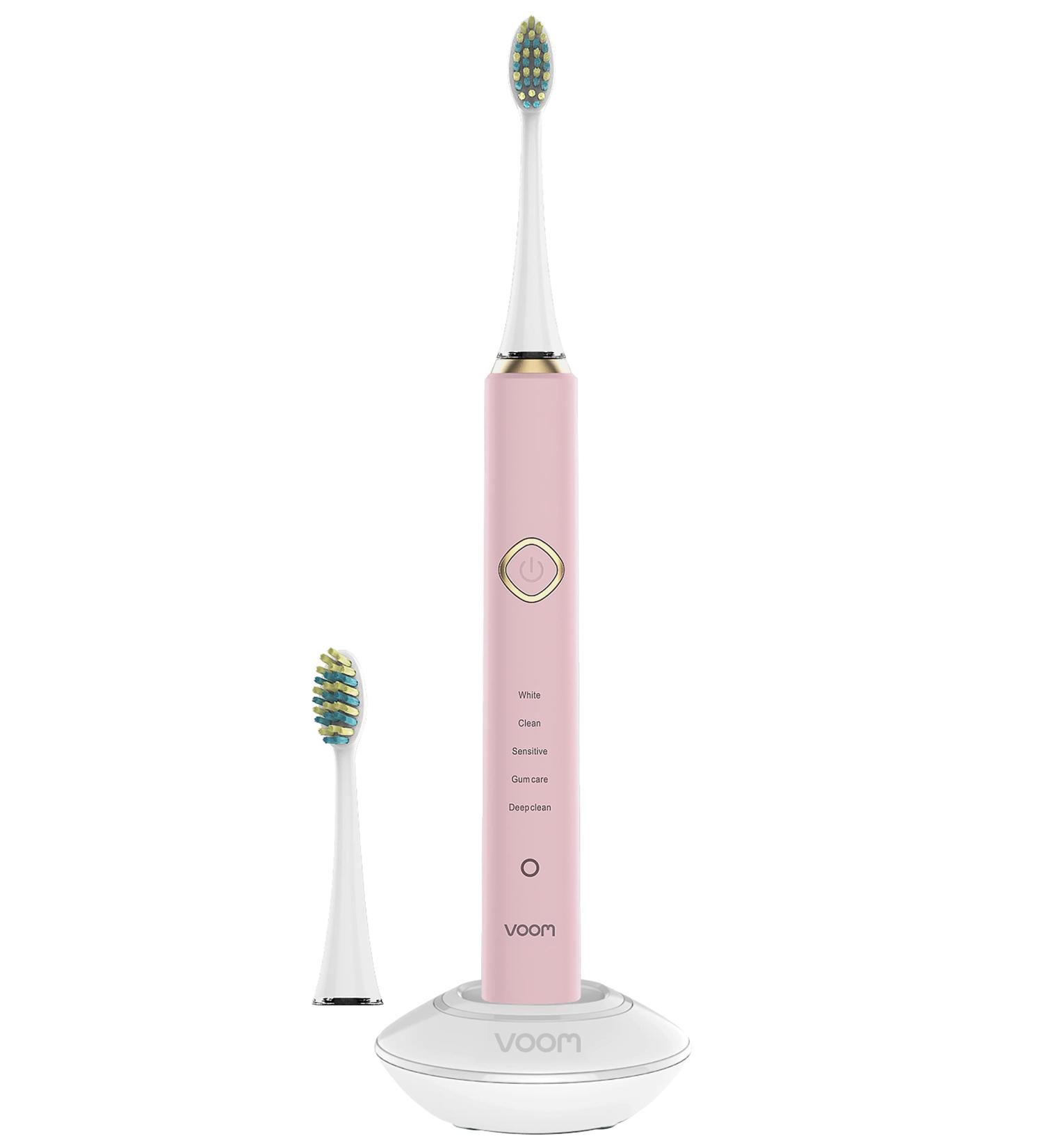 Voom Sonic Pro 7 Rechargeable Electronic Toothbrush | Advanced Oral Care Technology | 2-Minute Timer | 5 Speeds | Magnetic Levitation | 100% Waterproof (Pink) - Buy Online on GoSupps.com