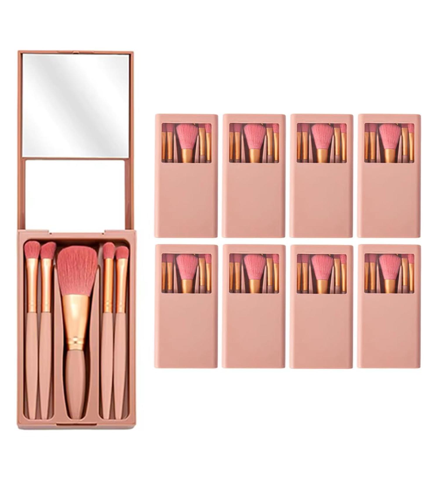 8 Sets Travel Makeup Brush - Mini Bridesmaid Gift & Portable Brush Set for Weddings & Bachelorette Parties (Pink - Buy Online on GoSupps.com