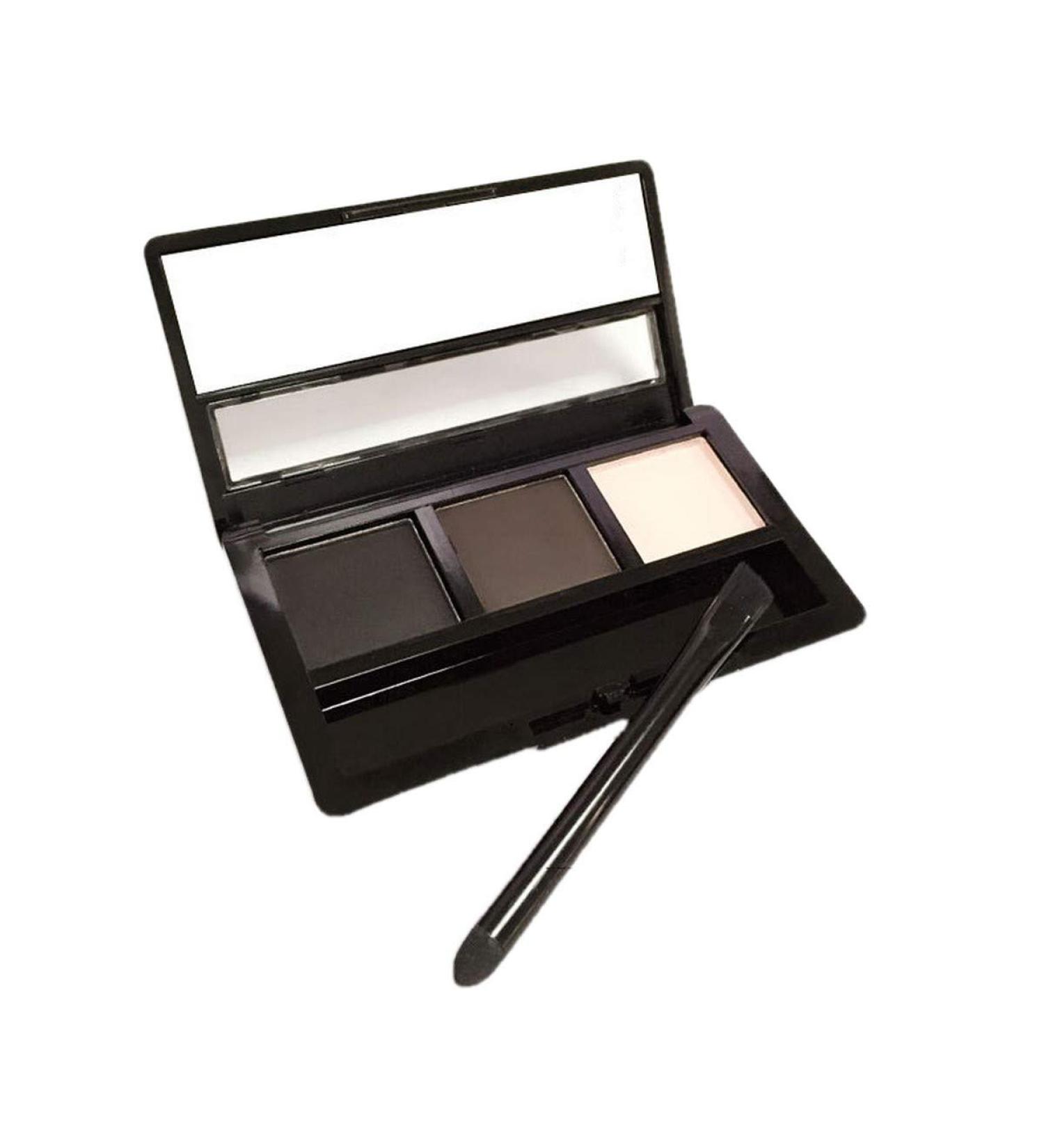 BONAMART Eyebrow Powder Palette - 3 Color Makeup Set with Brush & Mirror for Perfect Eyebrows | International Shipping - Buy Online on GoSupps.com