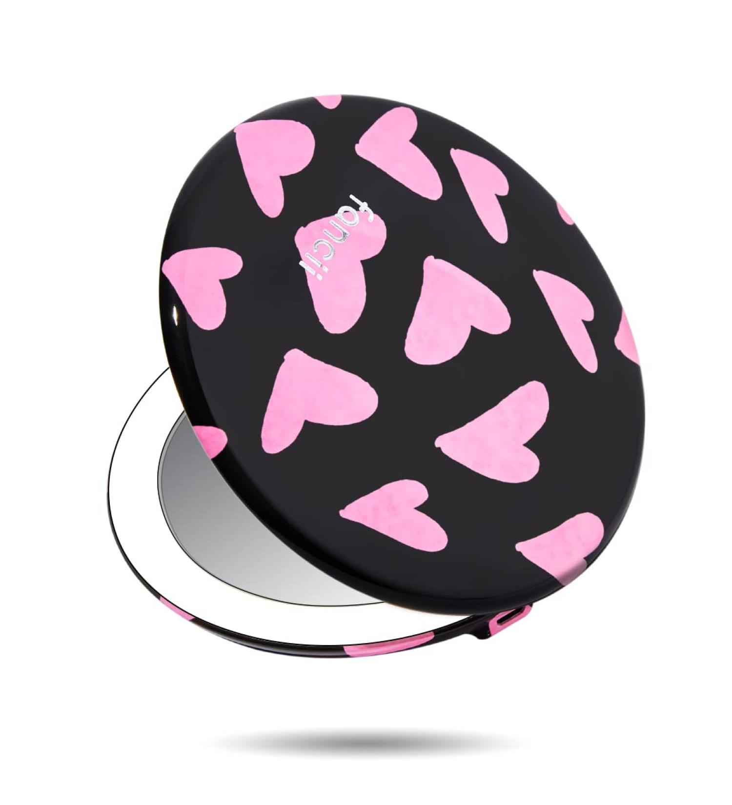 Fancii LED Lighted Travel Makeup Mirror | Rechargeable with 10x/1x Magnifying | 3 Light Settings | Compact Portable Hand Mirror - Taylor (Love Train) - Buy Online on GoSupps.com