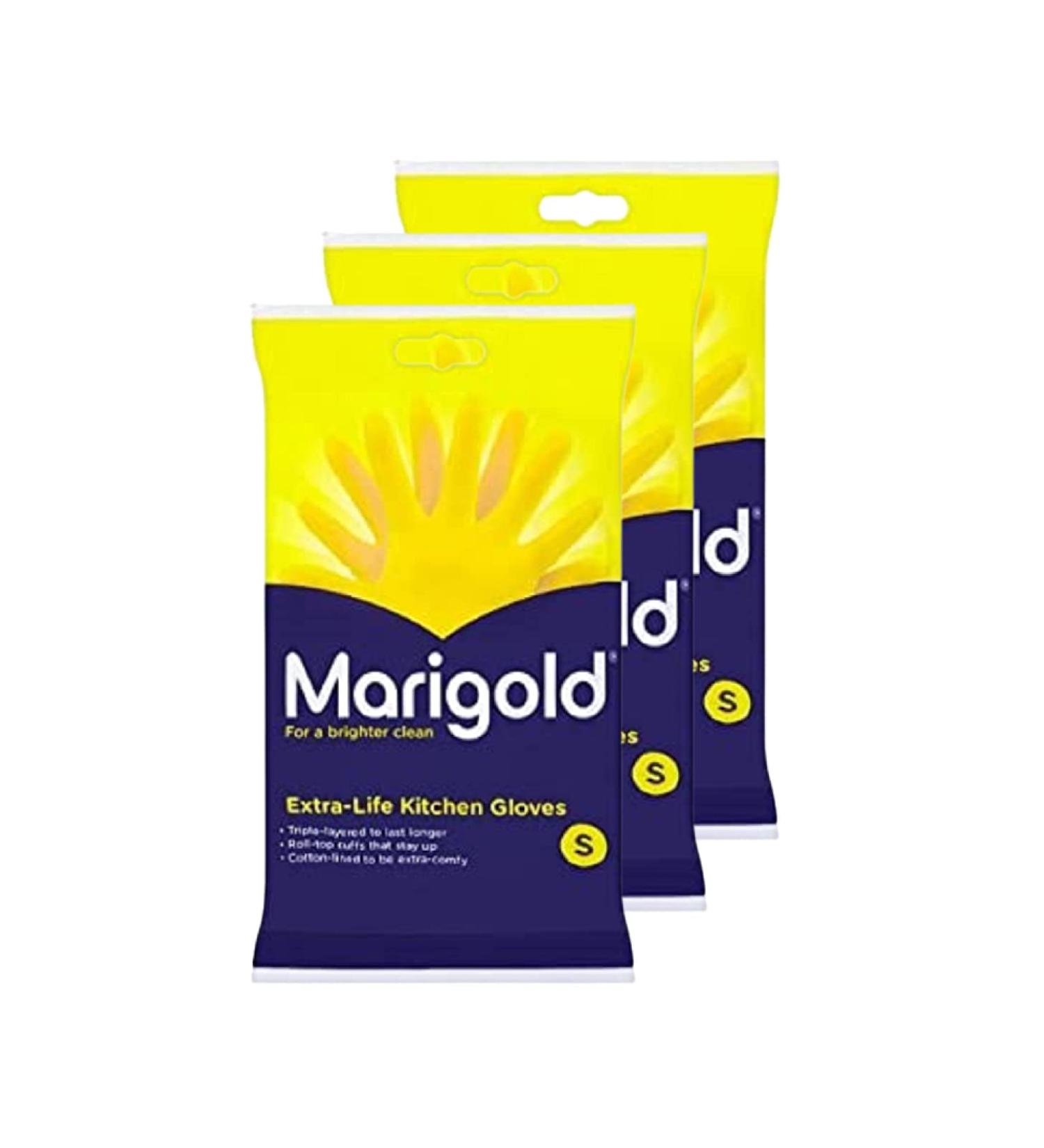 3 x Marigolds Extra Life Kitchen Gloves - Size Small | Durable Cleaning Gloves - Buy Online on GoSupps.com