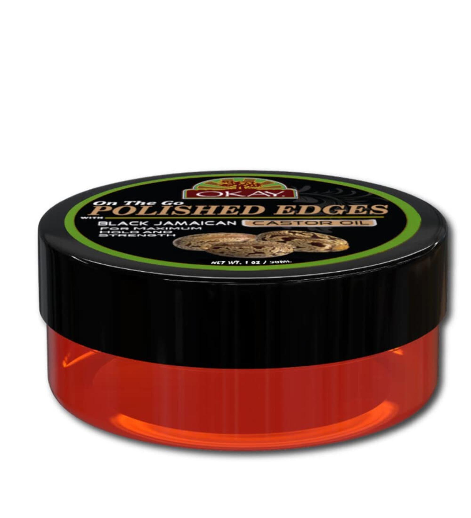 OKAY Polished Edges with Black Jamaican Castor Oil 1oz - Nourish & Define Hair - International Shipping Available - Buy Online on GoSupps.com