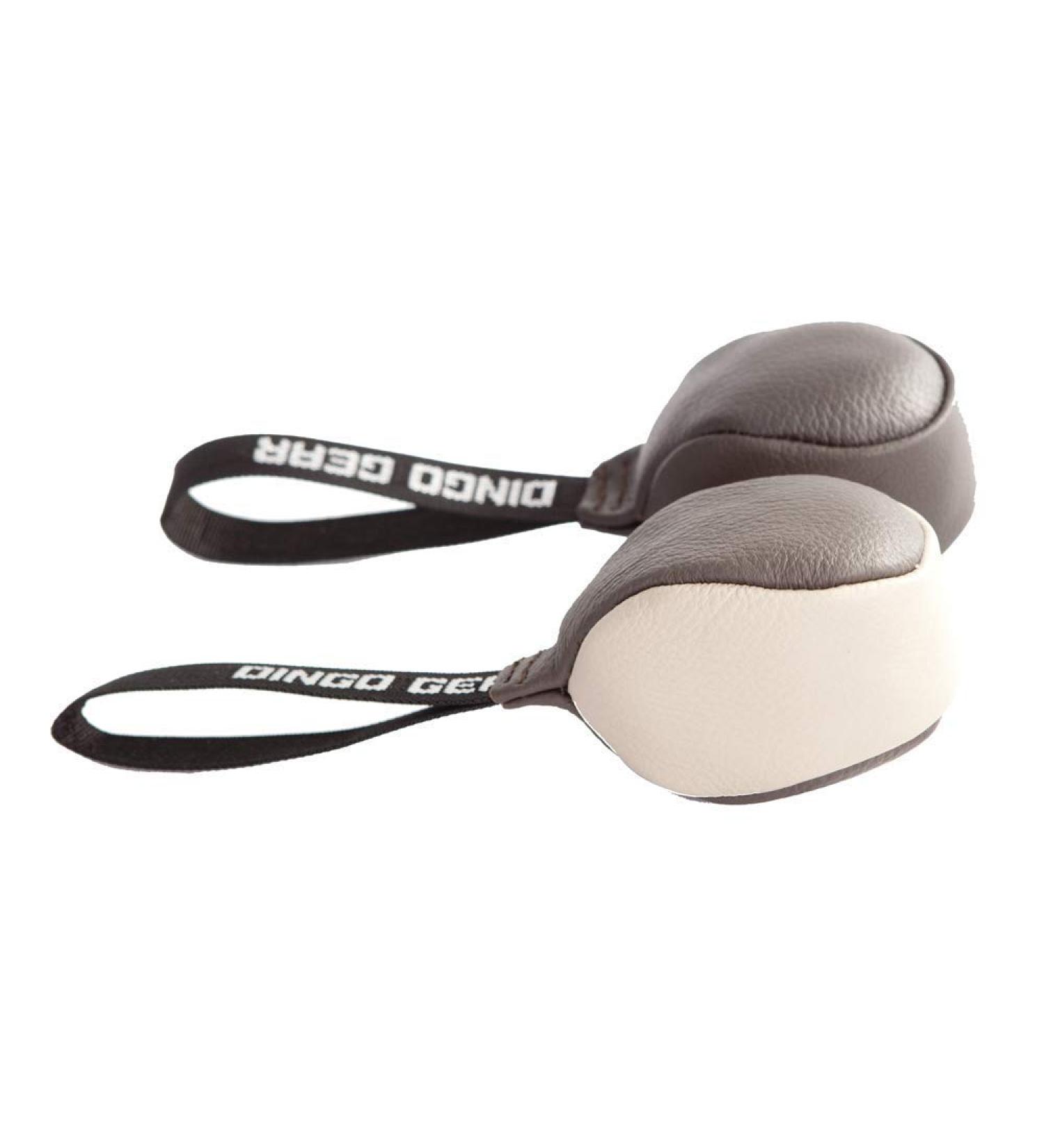 Dingo Gear Soft Ball Dog Toy Set - Real Scar Leather Grip for Puppy Training - 2-Pack 8cm Multi-Colored - Buy Online on GoSupps.com