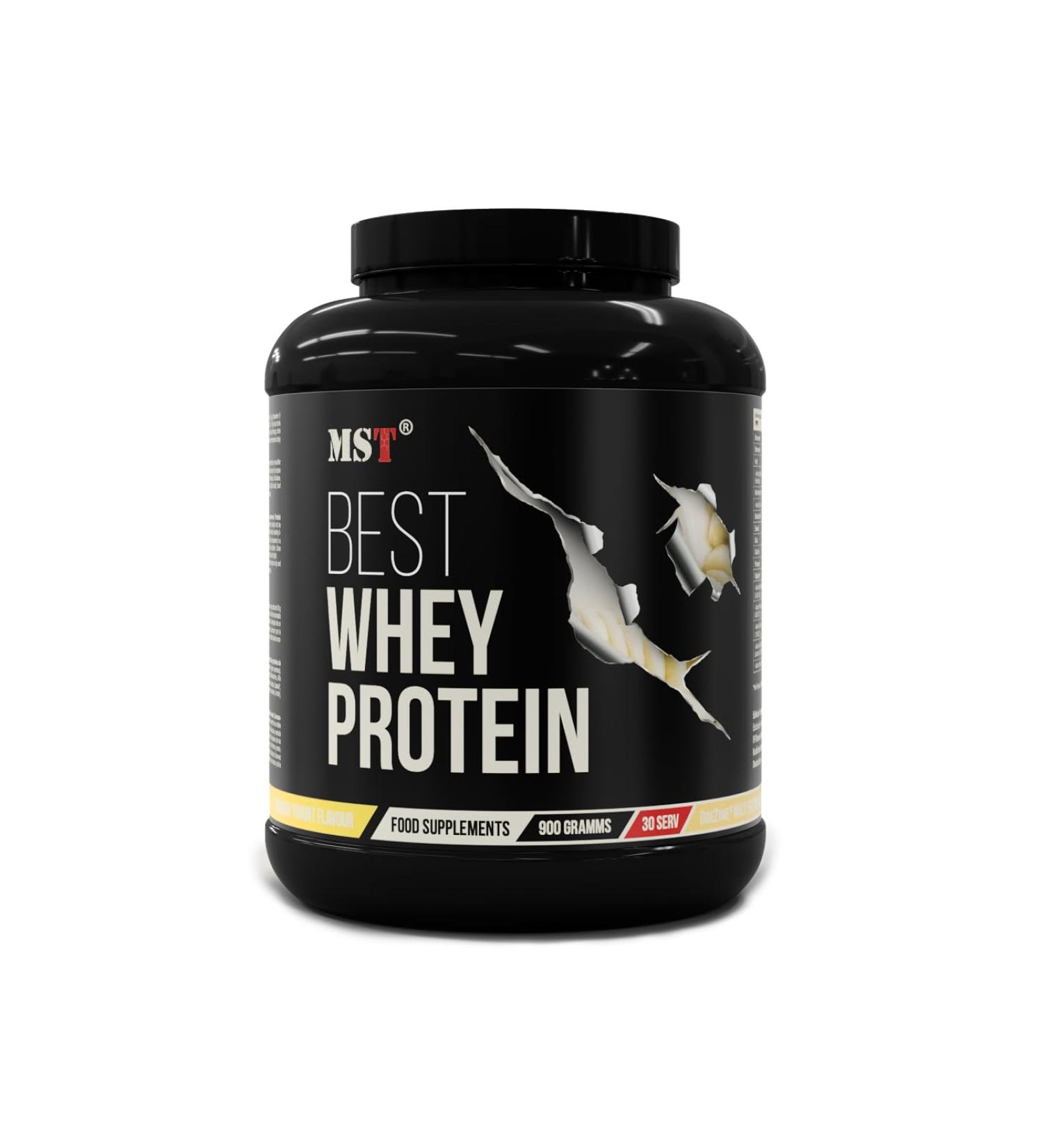 Best Whey Protein with DigeZyme by MST Nutrition | Protein Powder | Low Sugar | Made in Germany (Banana Yougurt, 900 g)