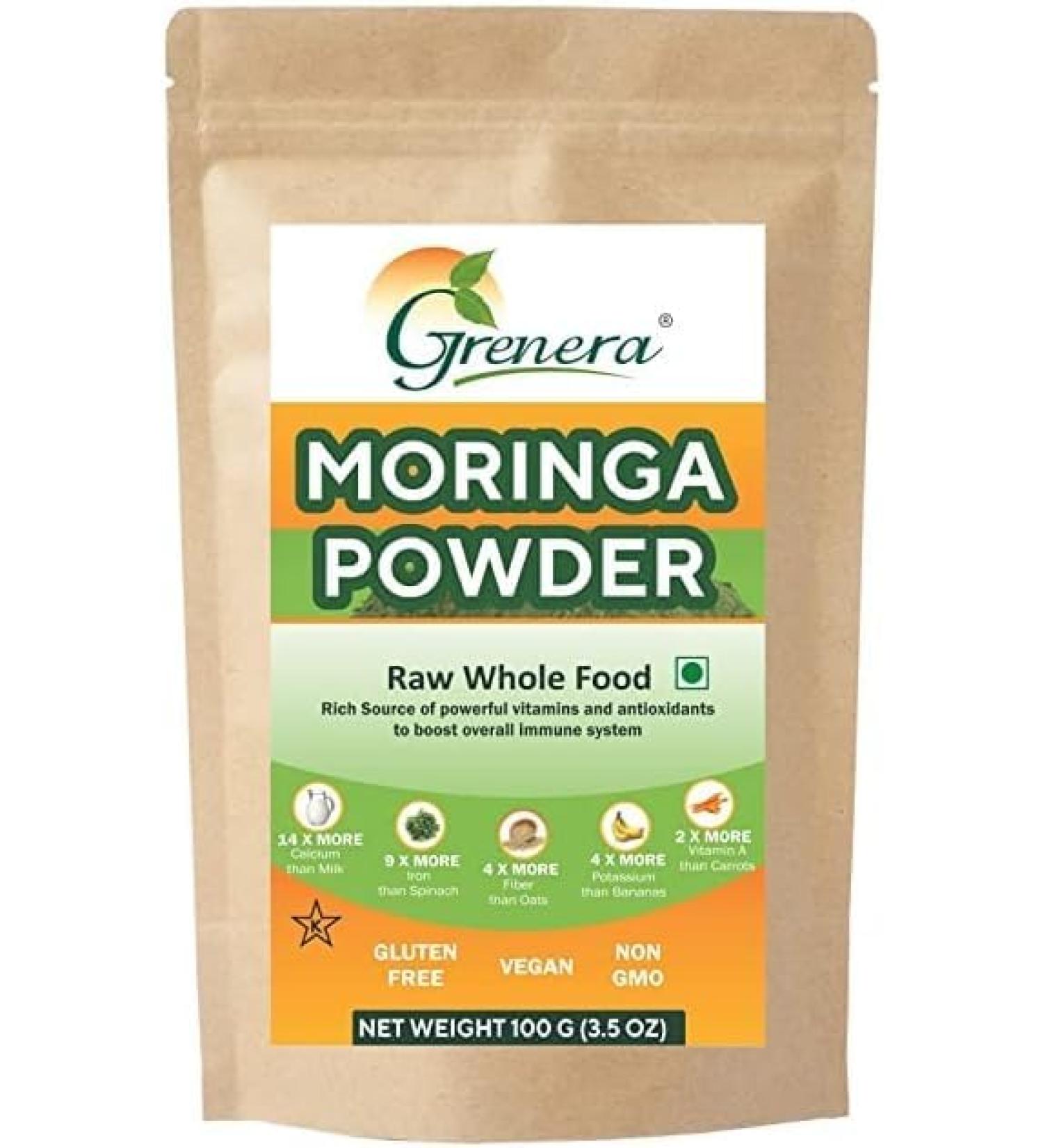 NH Moringa Leaf Powder 100 gram Vegan Kosher Halal Certified - Buy Online on GoSupps.com