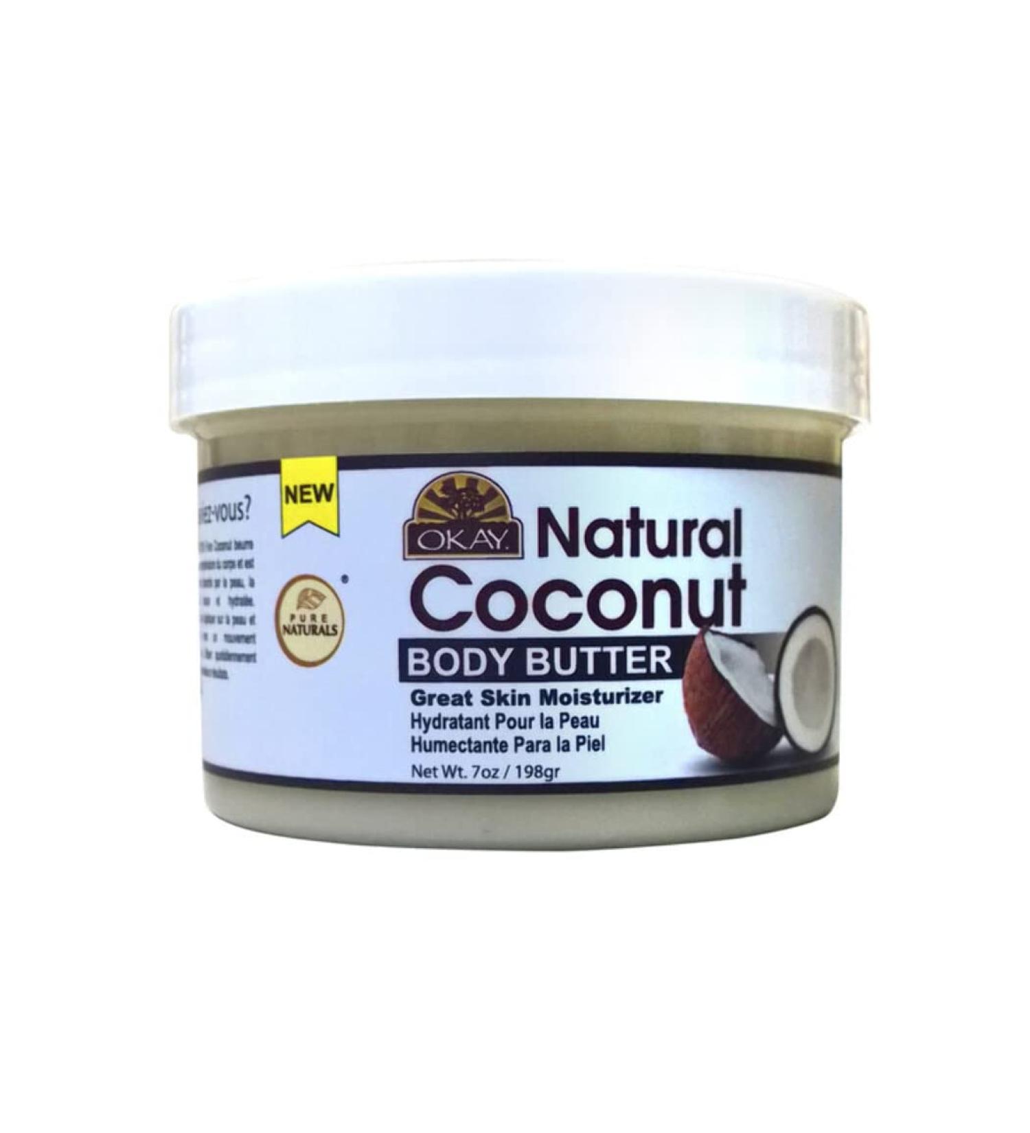 Okay OKAY Beurre de coco 100% naturel lisse pour la peau et les cheveux 7 Ounce