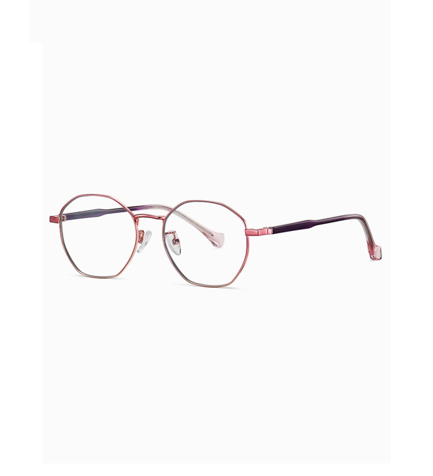 SERONI Metal Polygon Frame Blue Light Blocking Glasses - UV Protection for Men & Women - Rose Gold Pink 52mm - Buy Online on GoSupps.com