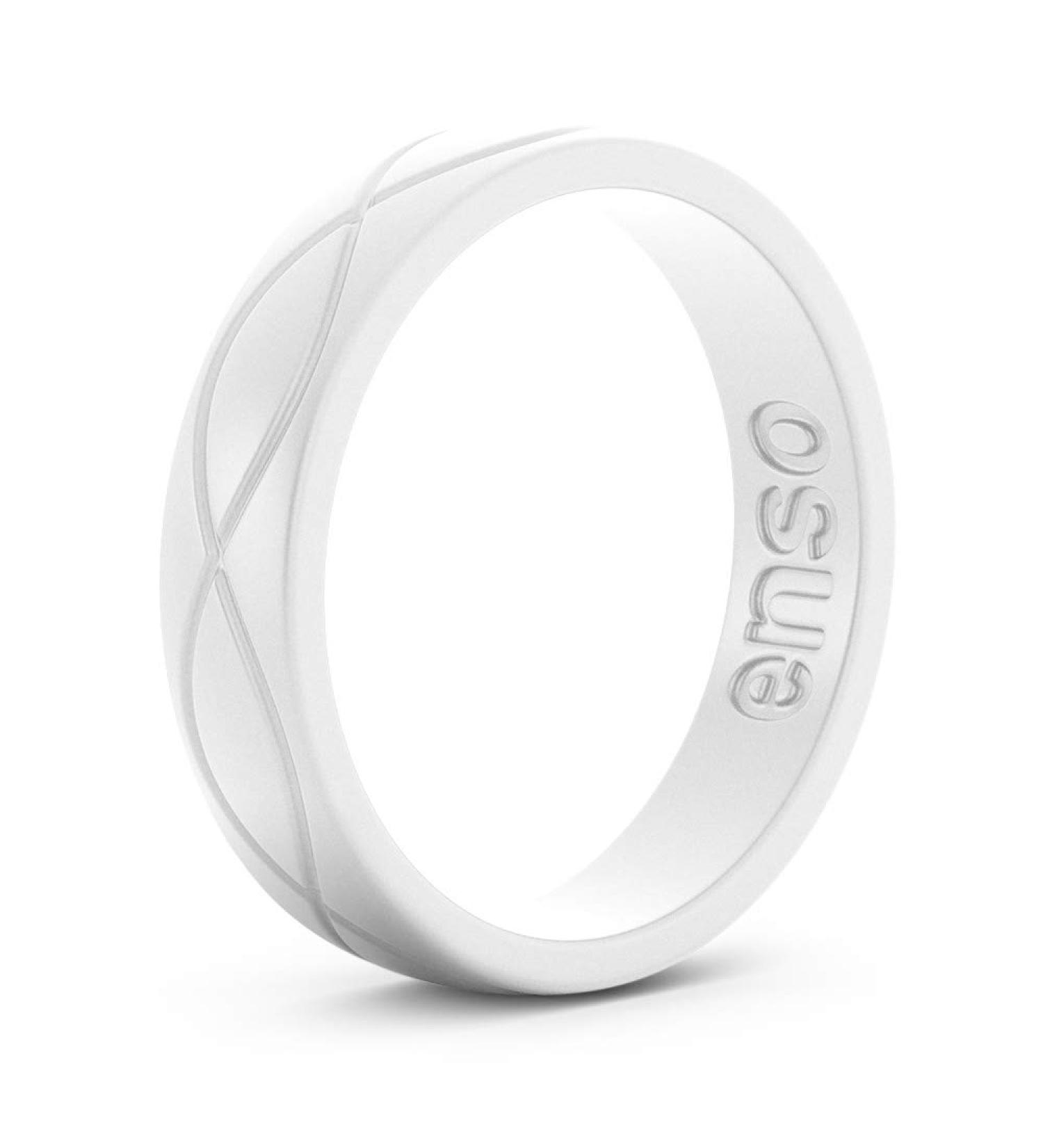 Enso Rings Women's Infinity Silicone Wedding Ring - White, Size 7 | Hypoallergenic & Comfortable Band for Active Lifestyle - Buy Online on GoSupps.com