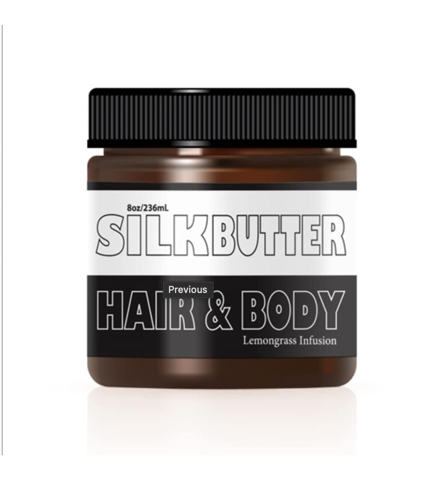 Silk Butter for Hair & Body - Nourishing Lemon Grass Black Seed Oil Blend | Hydrating Cream for Dry Damaged Skin & Hair | Jojoba & Shea Butter | Paraben Free - 8 oz - Buy Online on GoSupps.com