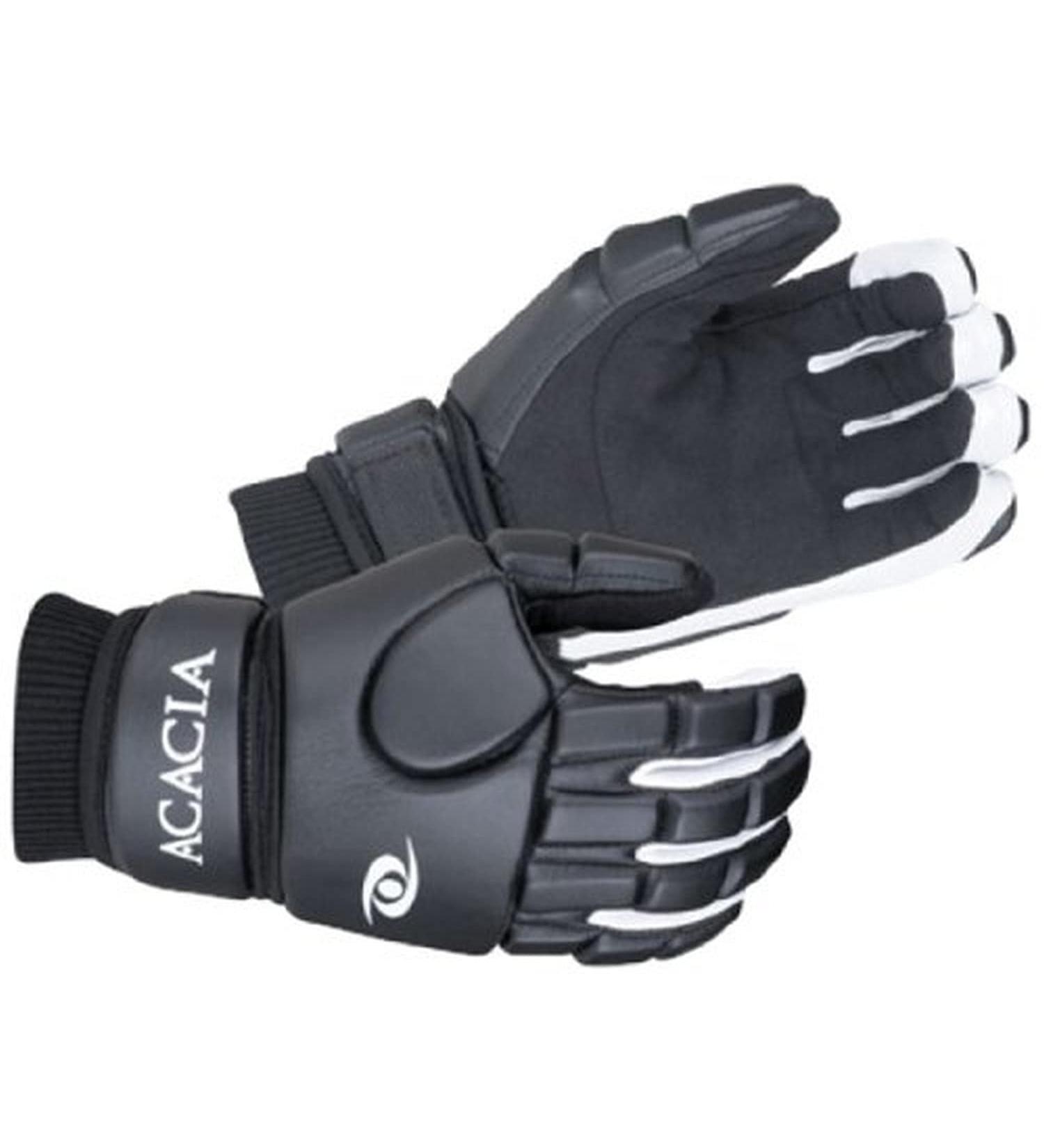 ACACIA Impact Broomball Gloves, Black/White, Large