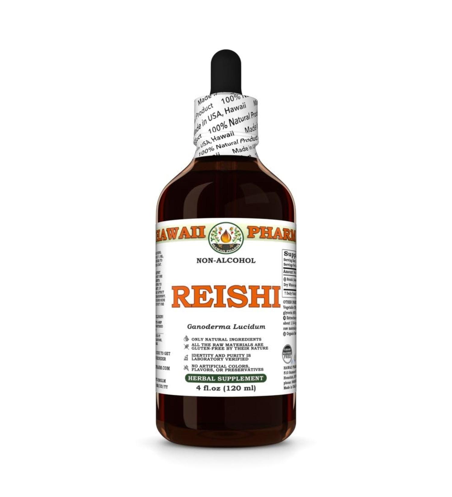 Reishi (Ganoderma Lucidum) Dry Whole Mushroom Glycerite Made in Hawaii Organic Raw Materials All Natural Vegan Lab Tested Alcohol-Free Liquid Extract - 4 fl.oz 4 Fl Oz (Pack of 1) - Buy Online on GoSupps.com
