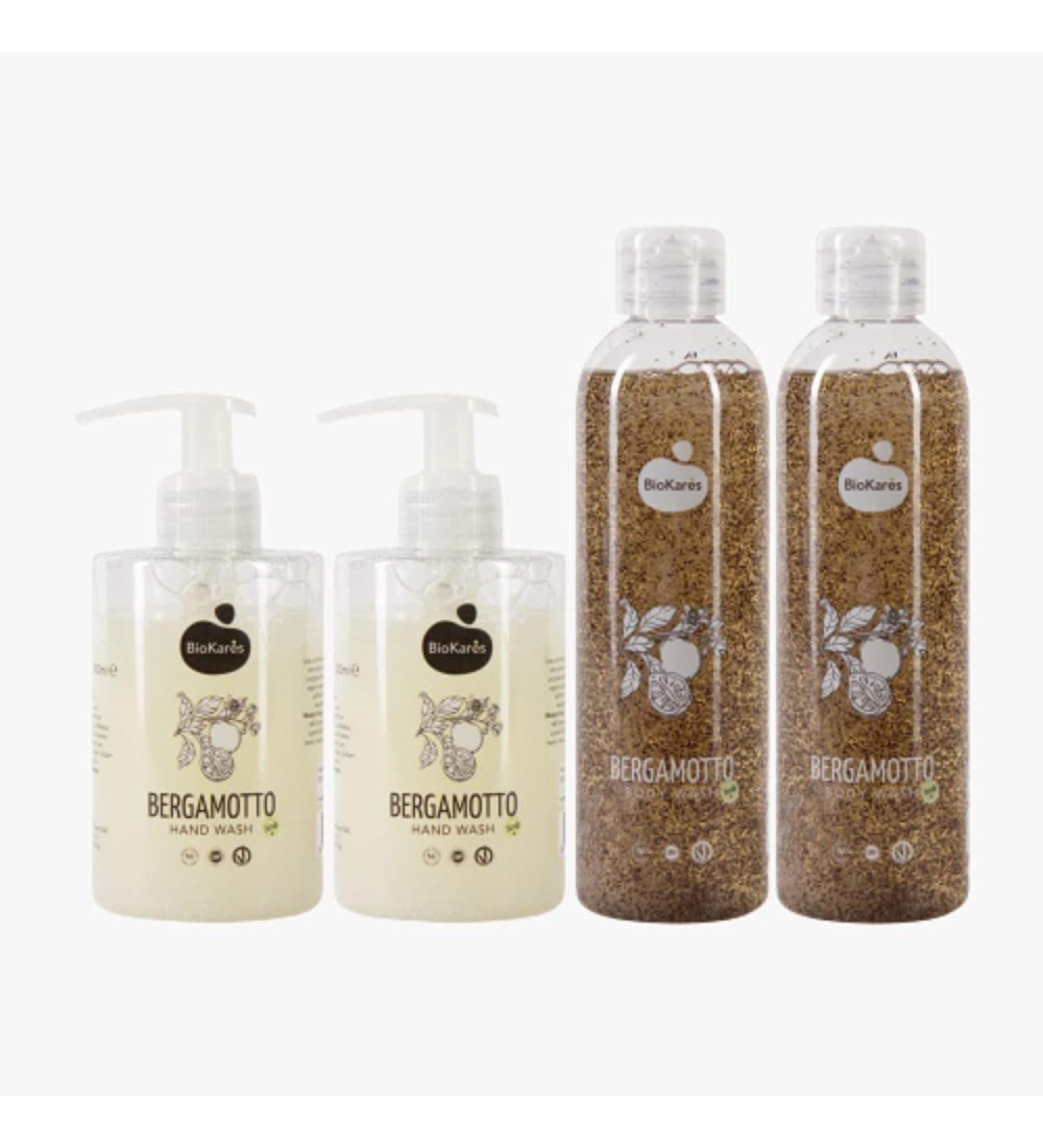 BioKares Vegan Body & Hand Scrub Pack 2 x 350 ml + Sapone Mani 2 x 300 ml - Buy Online on GoSupps.com