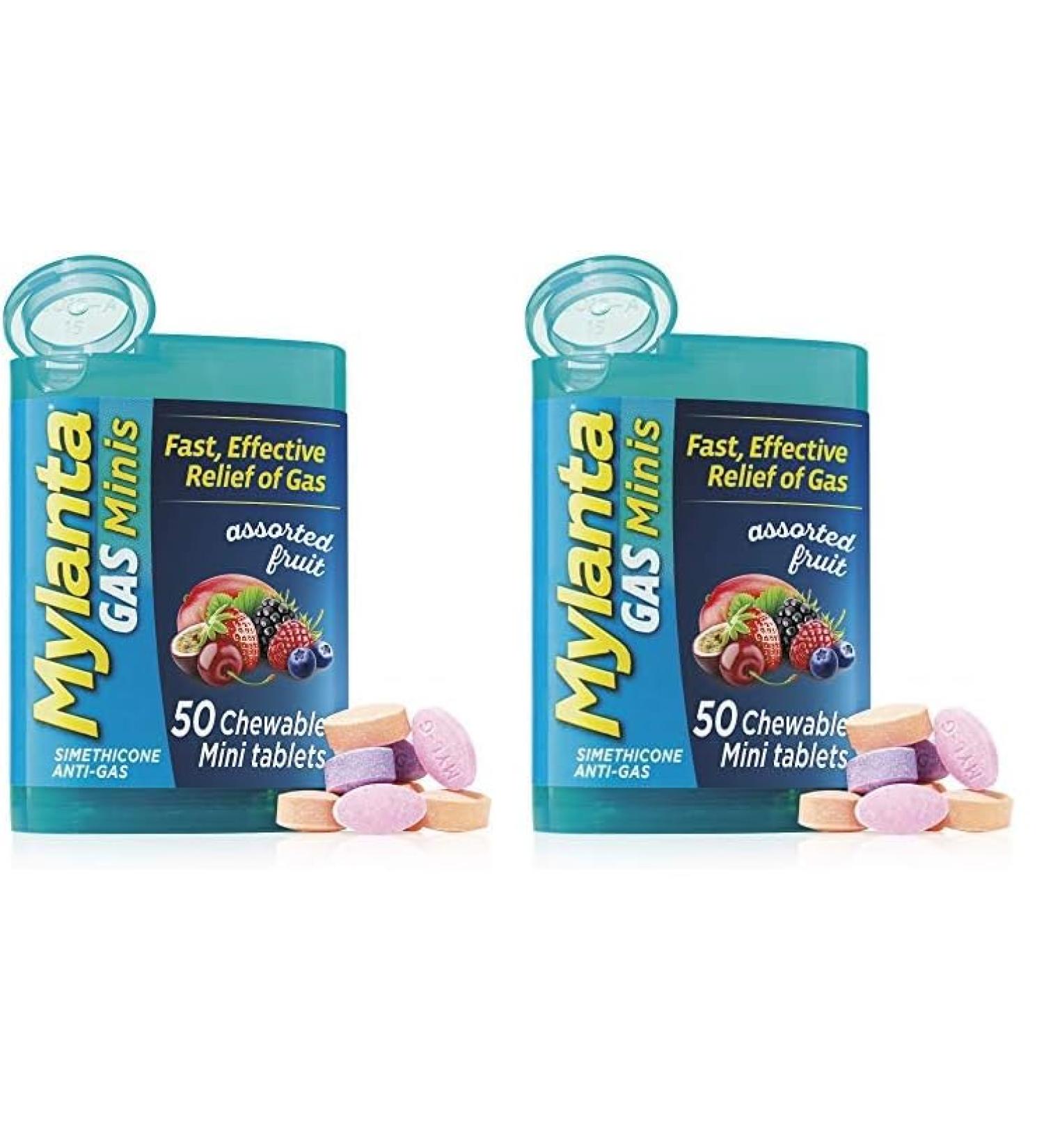 Buy Mylanta Gas Relief Tablets - Assorted Fruit 60 Count (Pack of 2) & 50 Count (Pack of 2) | Fast International Shipping - Buy Online on GoSupps.com