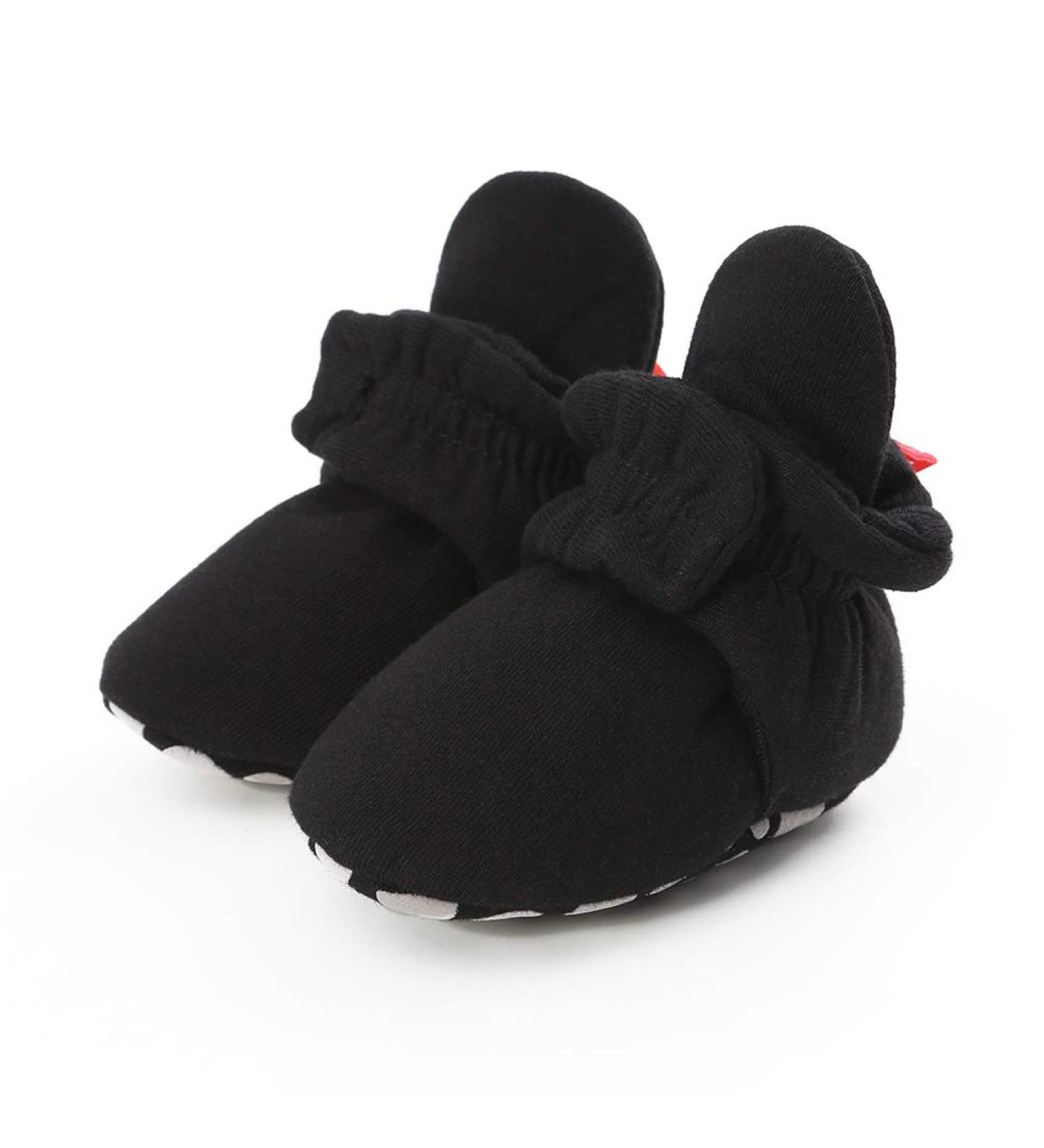 EDOTON Unisex Newborn Winter Boots 12-18 Months D Black - Warm Stripe Bootie with Non-Slip Sole and Ajustable Stay-On Sock - Buy Online on GoSupps.com