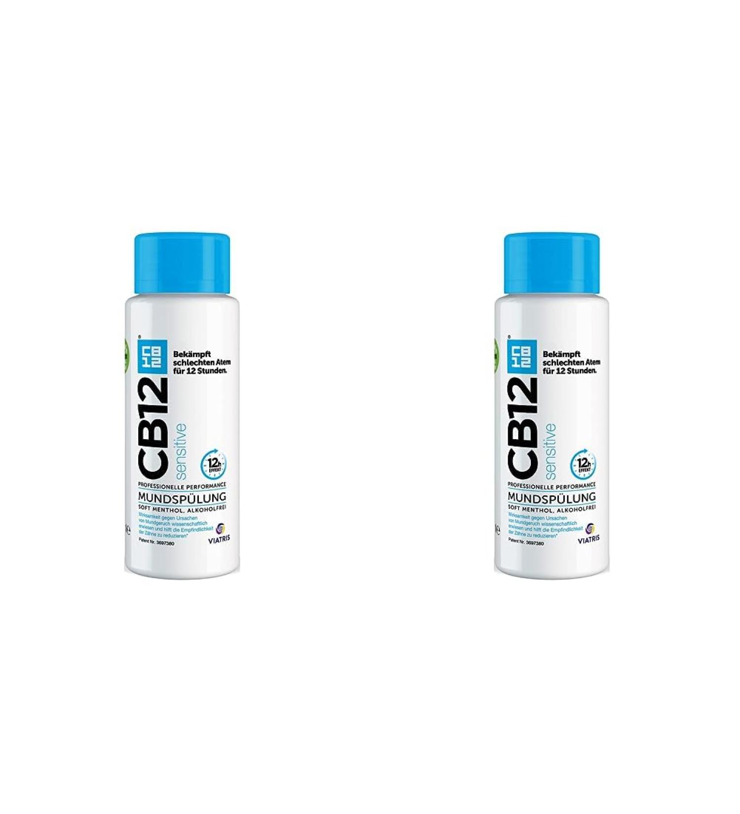 CB12 Sensitive Mouthwash for Sensitive Teeth - 12-Hour Freshness - 250ml (Pack of 2) - International Shipping Available - Buy Online on GoSupps.com