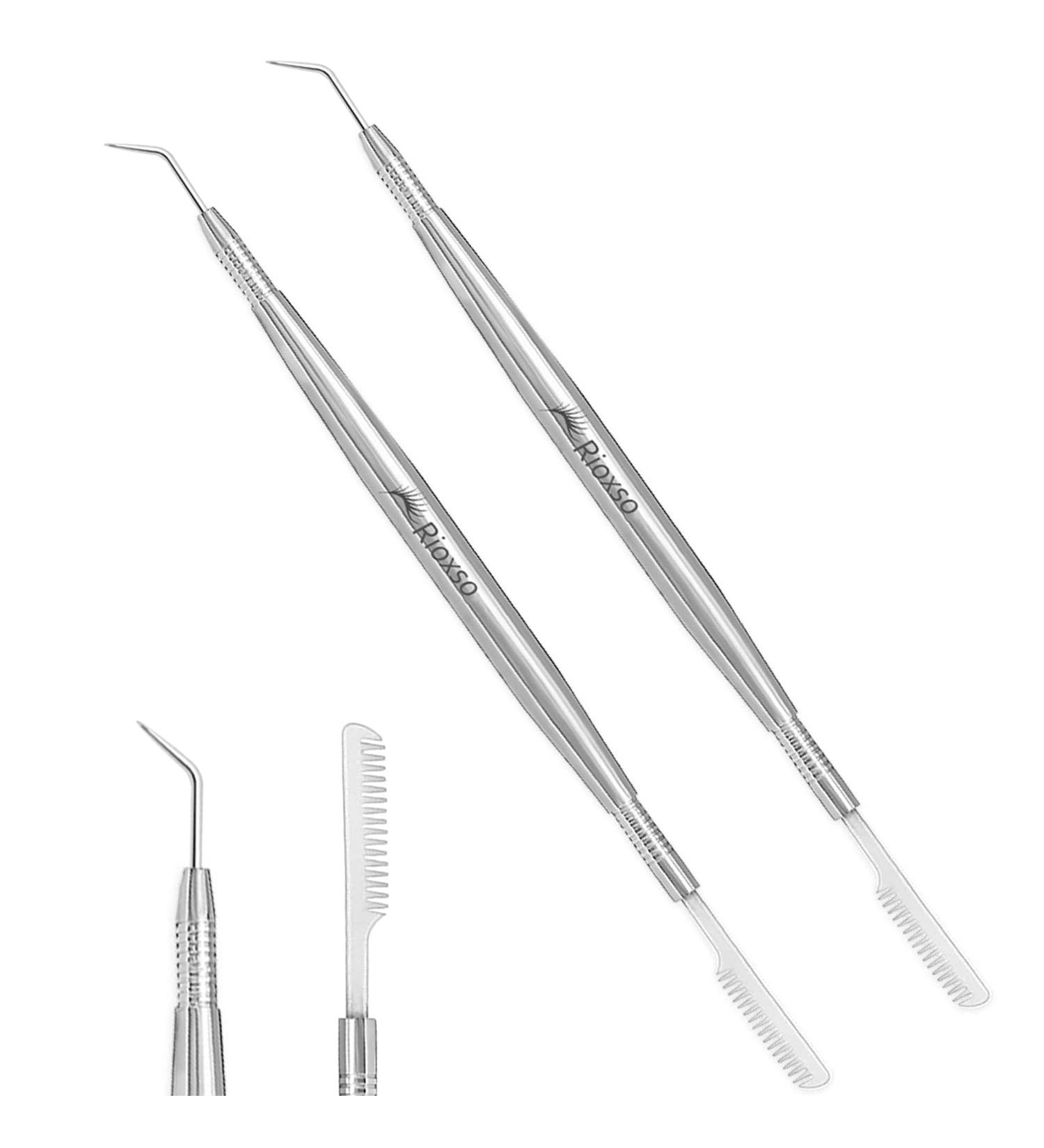 Rioxso 2 Pieces Lash Lift Tool Set - Professional Japanese Stainless Steel Kit for Lash Perm, Tint, and Separation - Buy Online on GoSupps.com