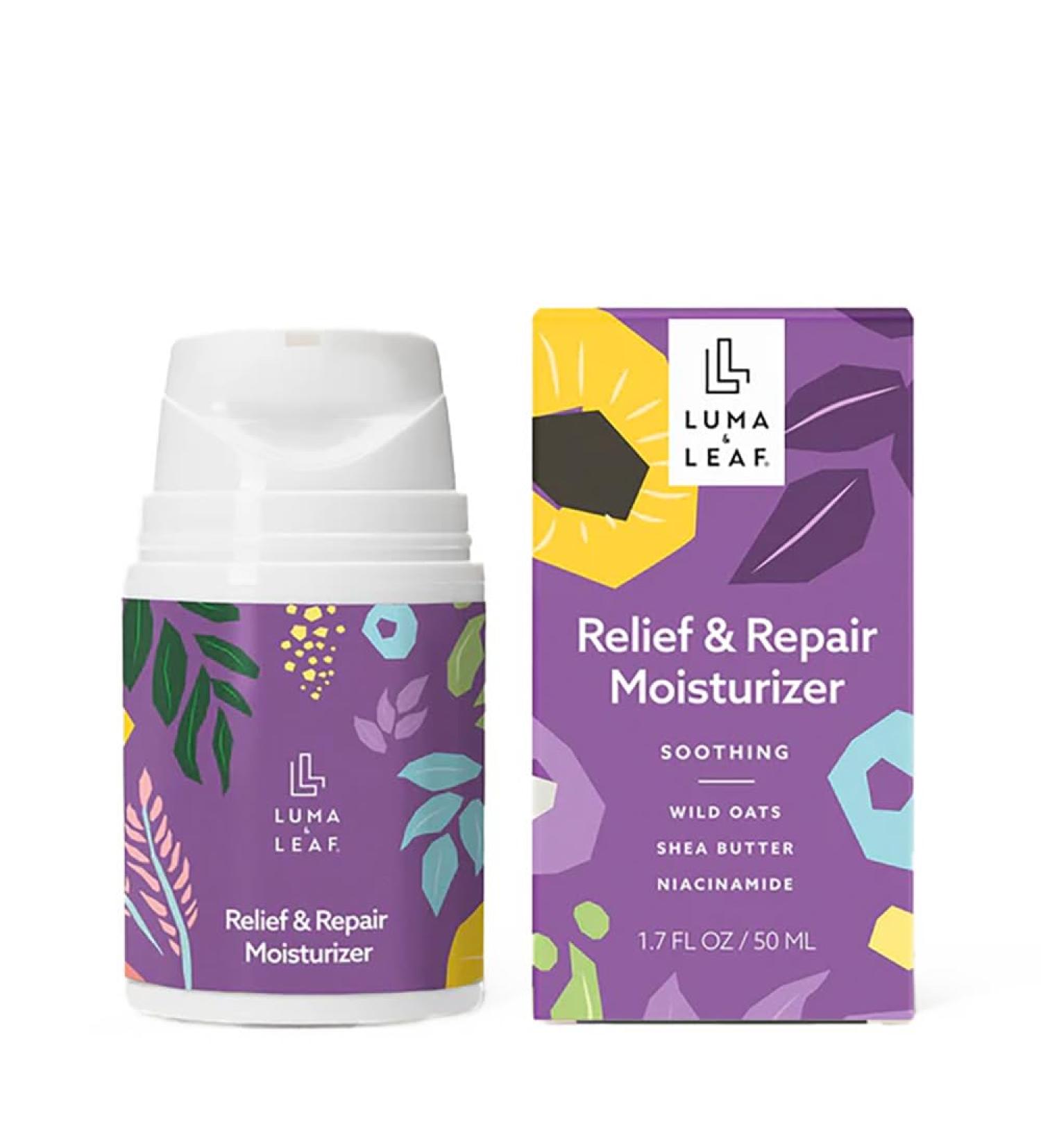 LUMA & LEAF Facial Moisturizer 1.7 Oz - Advanced Relief & Repair Cream with Hemp Seed Oil Niacinamide & Shea Butter - Soothe Skin Naturally - Buy Online on GoSupps.com