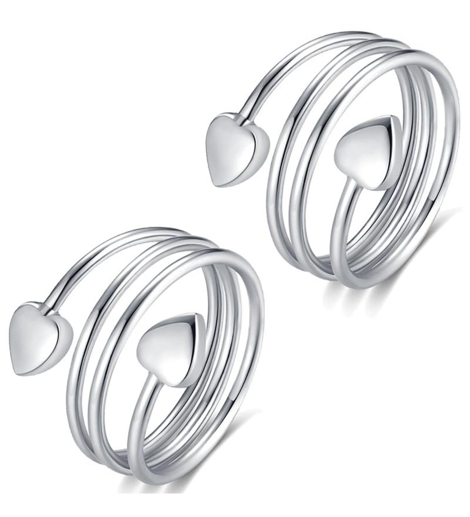 Cigmag 2PCS Lymphatic Drainage Copper Finger Thumbs, Adjustable 99% Pure Solid Silver Love - Magnetic Field Therapy with Gift Box - Buy Online on GoSupps.com