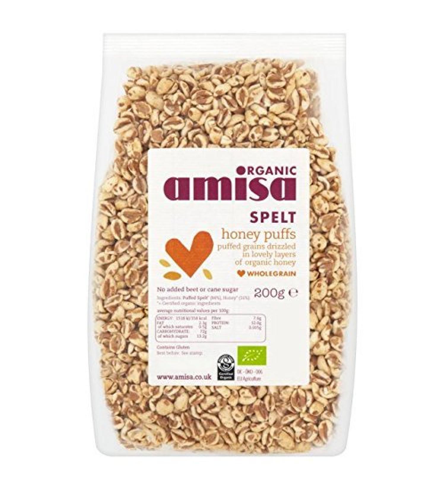 Amisa Organic - Spelt Puffs - Honey - 200g (Case of 6)