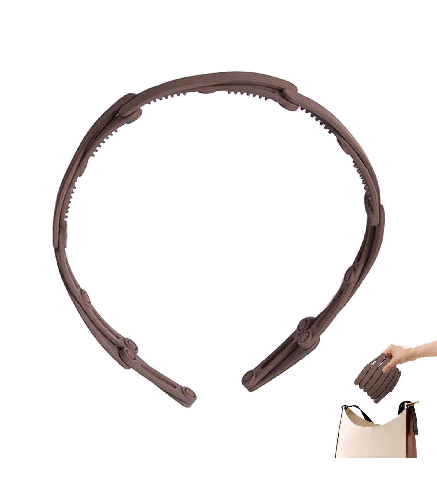 Folded Hair Bands Portable Telescopic Folding Headband Foldable Travel Headband Multipurpose Hair Hoop Hair Clips Hair Accessories for Business Trips Daily Outing Light Coffee - Buy Online on GoSupps.com