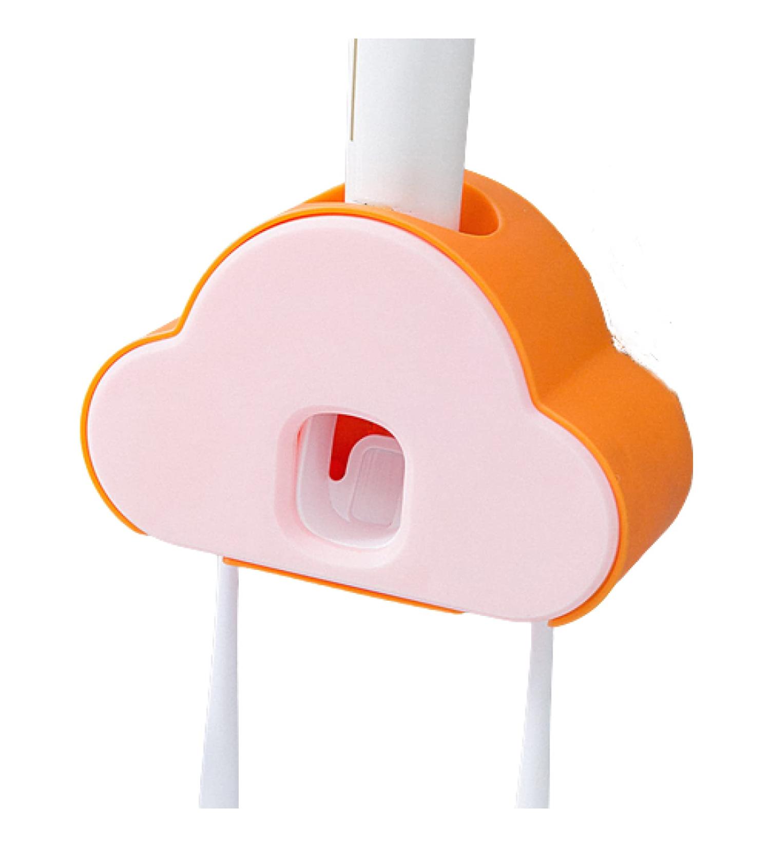 Toothpaste Squeezer Cartoon Toothpaste Holder Wall Mount No Hole Required Grey for Bathroom Orange-White - Buy Online on GoSupps.com