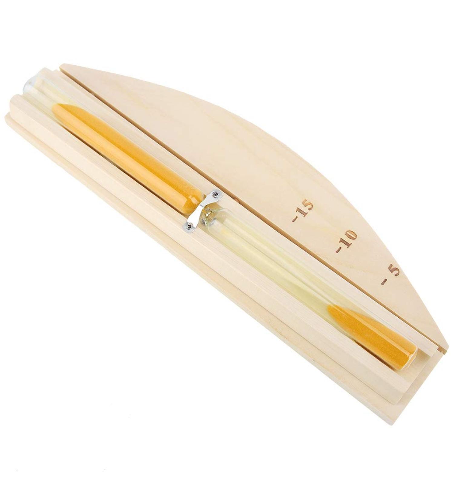 Luxury Wooden Hourglass Sauna Timer | 15 Minute Sandglass for Spa & Home Decor - Buy Online on GoSupps.com
