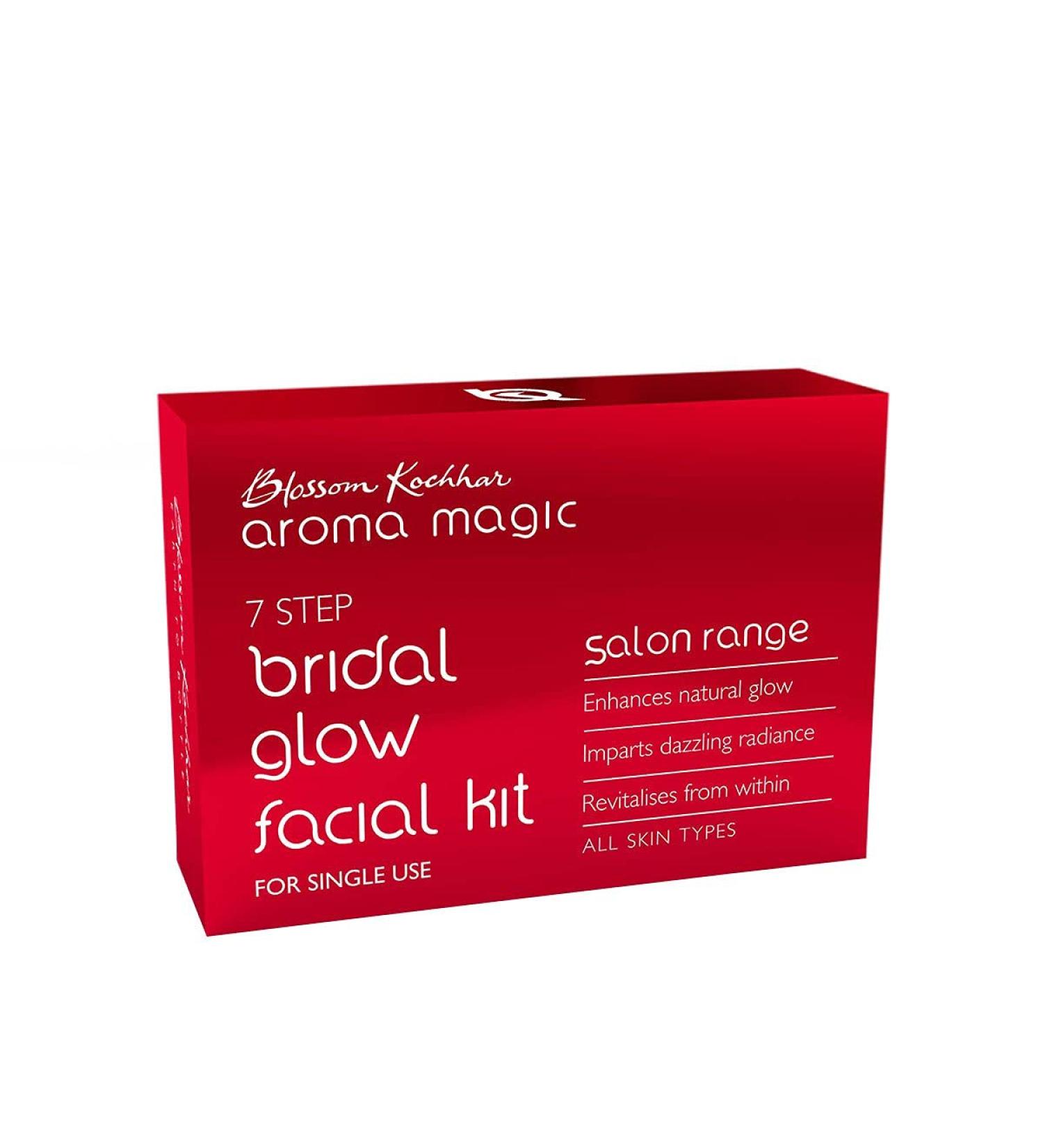 Aroma Magic Bridal Glow Facial Kit - 7 Steps Skincare Set for All Skin Types | Revitalize Dull Skin & Enhance Natural Glow - Single Use - Buy Online on GoSupps.com