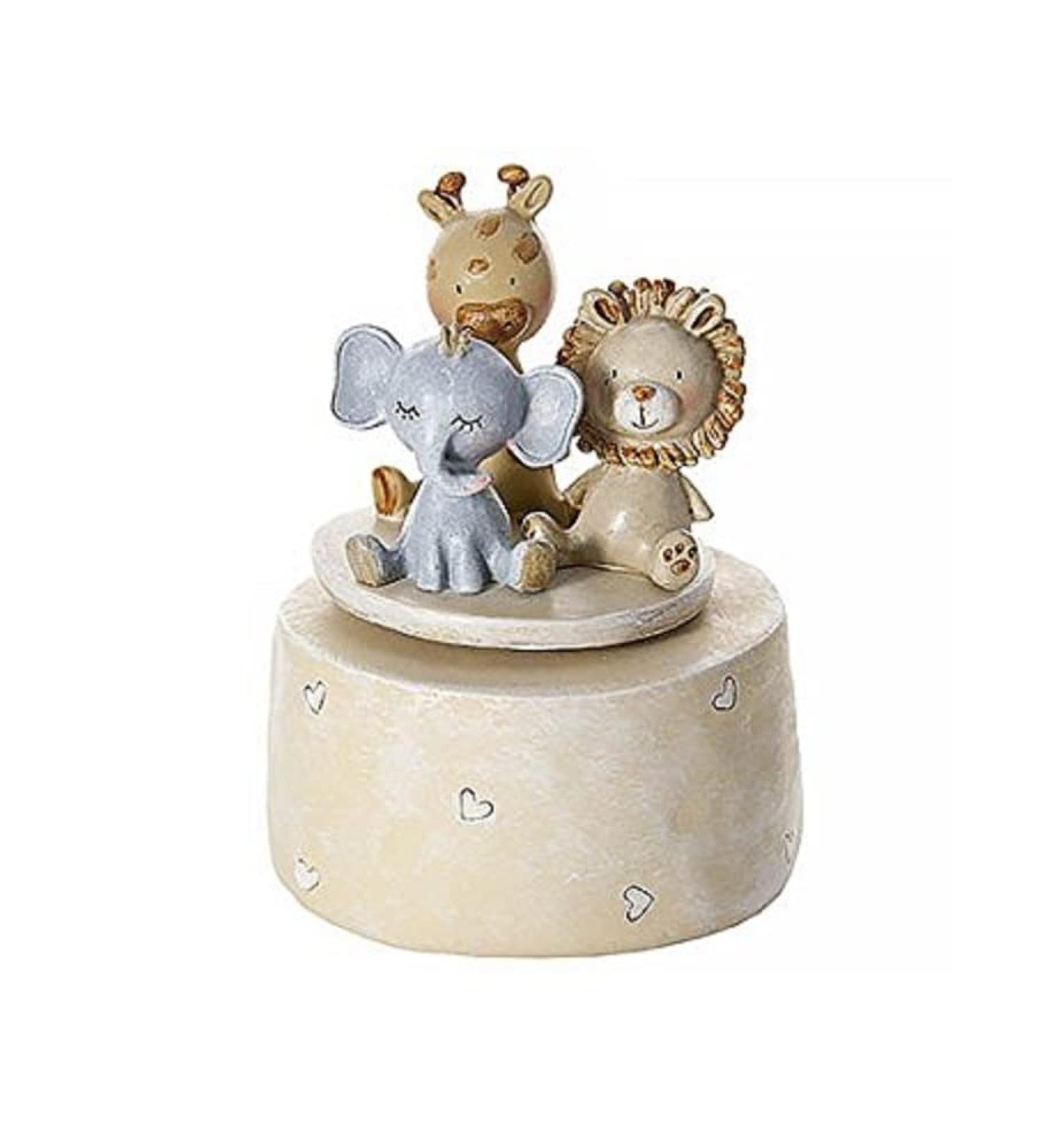 Safari Animal Music Box Baby Boy Girl Unisex Christening