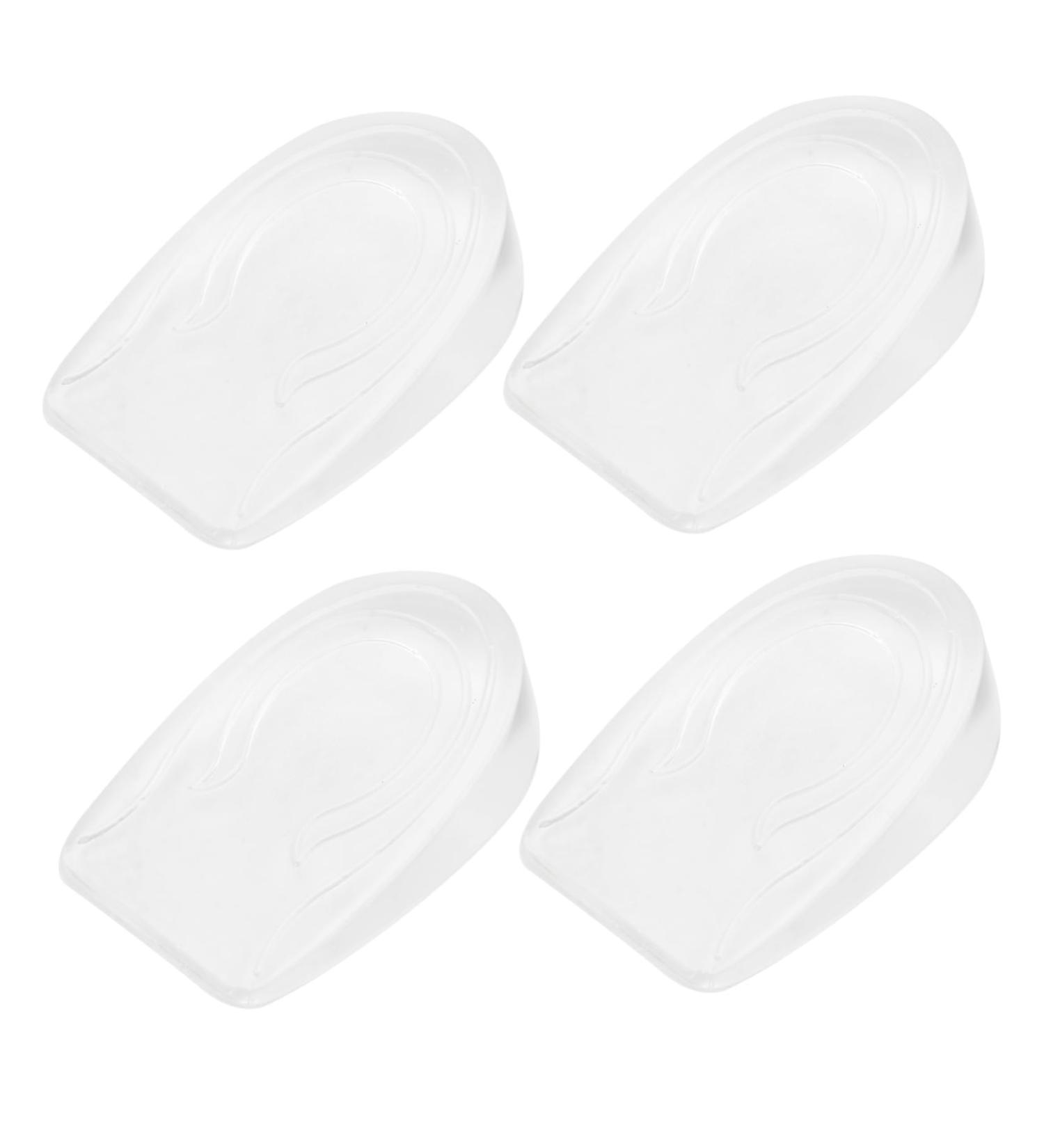 NOLITOY Silicone Heightening Insoles - 2 Pairs Gel Cushion Inserts for Shoe Height Increase & Foot Protection - Transparent Elevation Pads 8.6x5.5CM - Buy Online on GoSupps.com