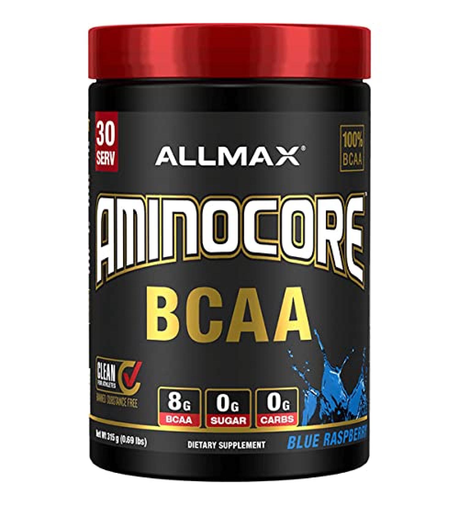 ALLMAX Nutrition AMINOCORE BCAA Blue Raspberry 0.69 lbs - Optimal Muscle Recovery - Buy Online on GoSupps.com