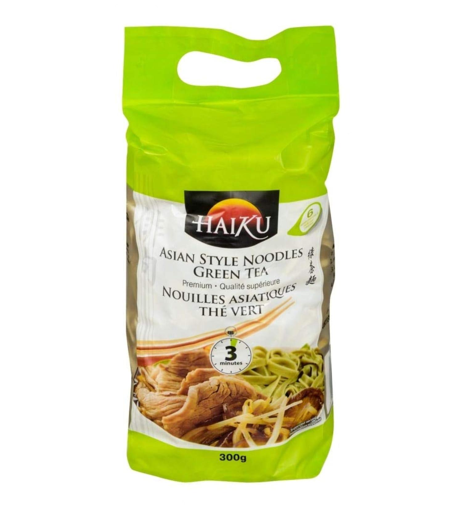 Green Tea Noodles Haiku Premium Quality Asian Noodles Ready in Minutes Use for Stir Frys & Pad Thai Authentic Flavour 300g - Buy Online on GoSupps.com