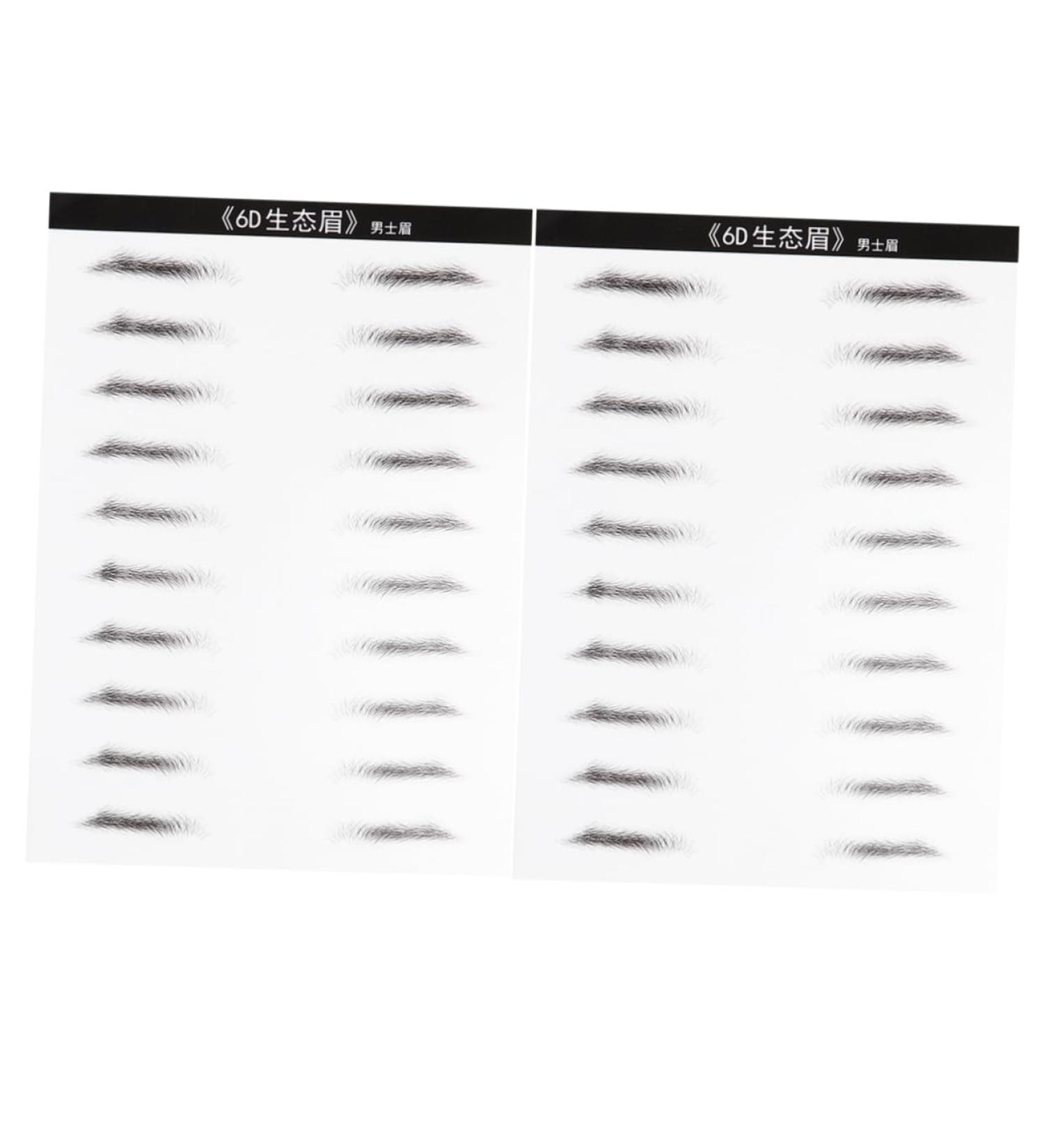 MAGICLULU 2 Pairs Eyebrow Makeup Tools Stick-on Brows Eyebrow Sticker Shape Fake Eyebrow Sticker Hair 6d Patch 21x15cm Black - Buy Online on GoSupps.com