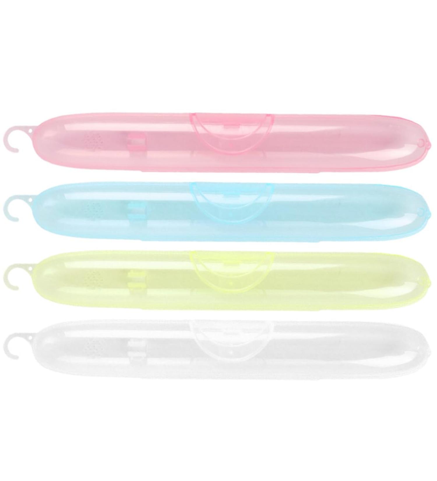 Solustre 4-Piece Transparent Travel Toothbrush Storage Box - Portable & Protective Accessory for Business Trips - Buy Online on GoSupps.com