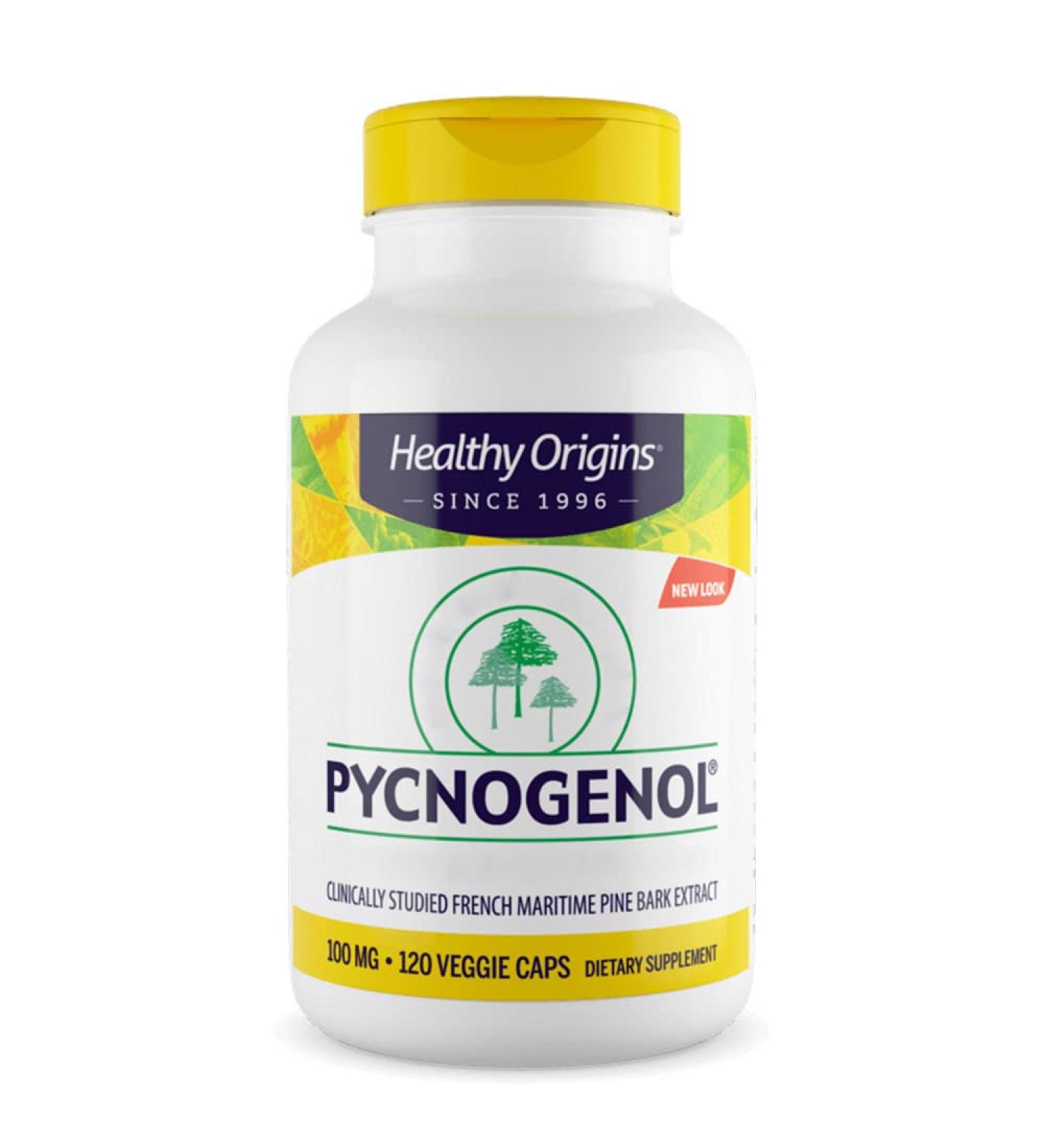 Healthy Origins Pycnogenol 100mg Pine Bark Extract with Procyanidins 120 Vegan Capsules Soy Free Gluten Free Vegetarian Non-GMO - Buy Online on GoSupps.com
