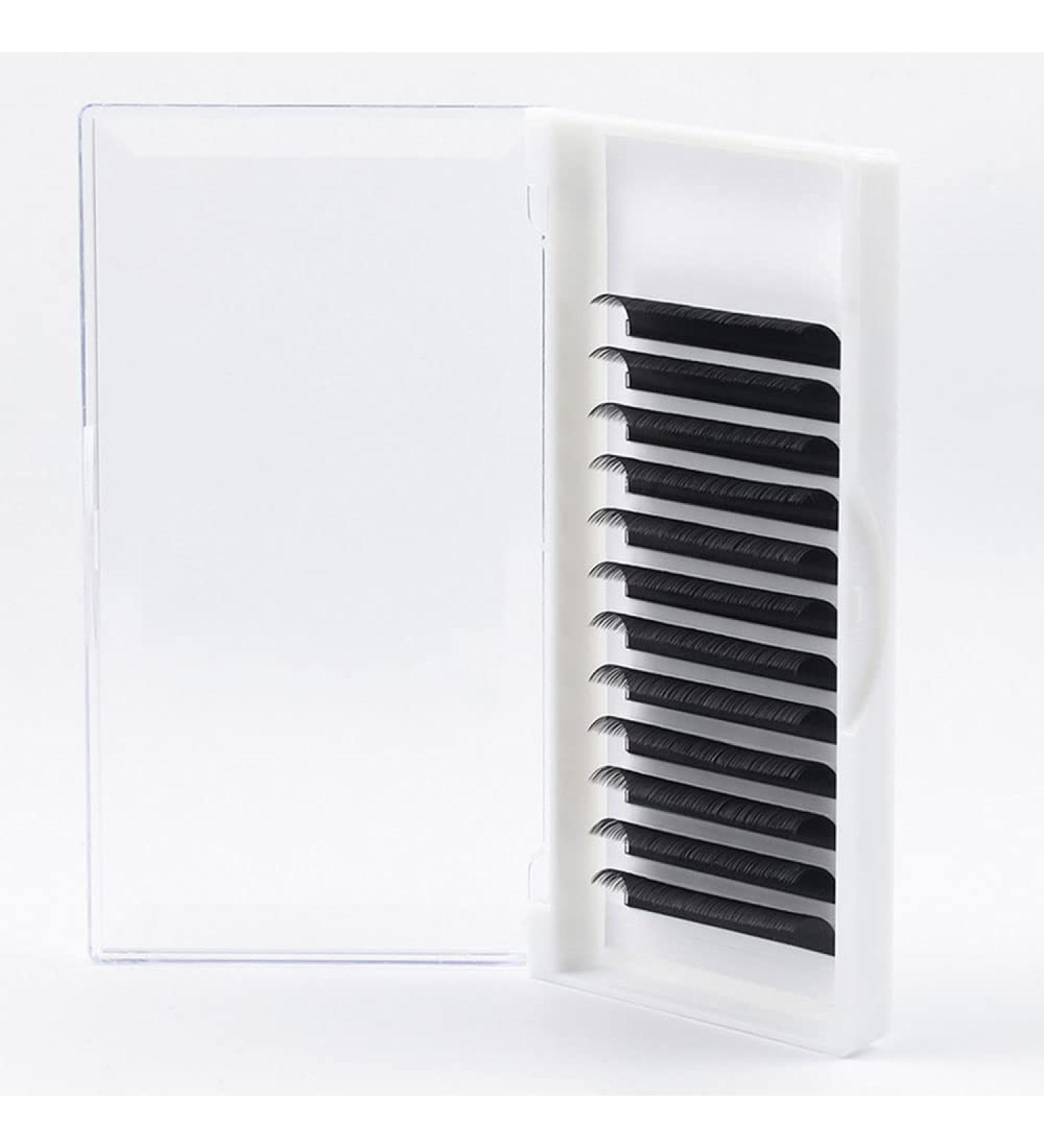Premium Volume Lash Extensions | 0.1-C Curl 14mm Individual Mink Silk Lashes for Salon Use - Soft Matte Black - Buy Online on GoSupps.com