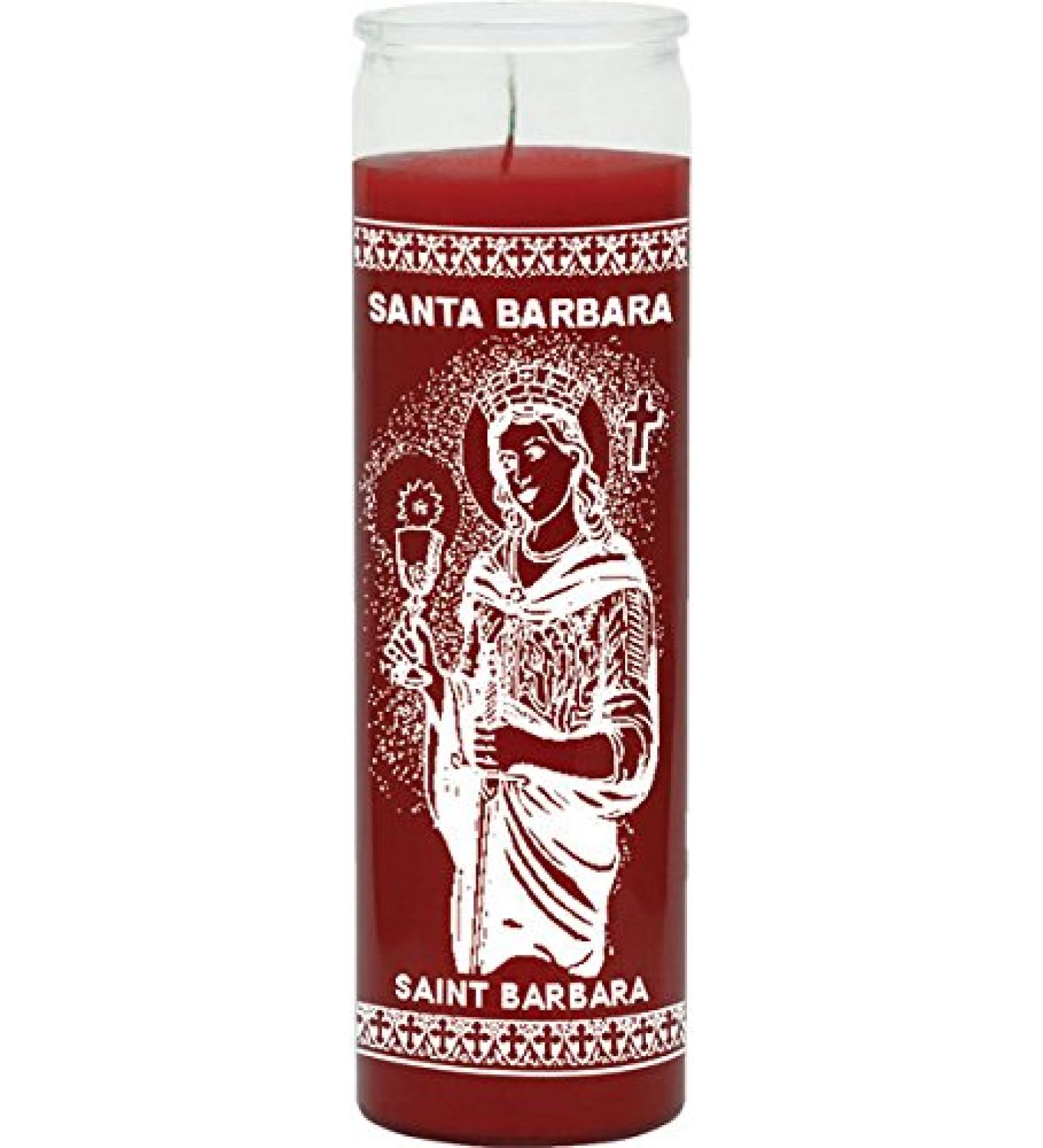 INDIO St Barbara Red Candle - Silkscreen 1 Color 7 Day