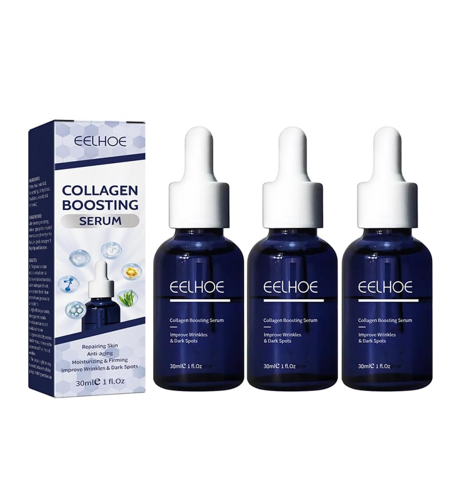 Collagen Boosting Serum Repairing Essence for Face Collagen Facial Anti Aging Serum Even Skin Tone Eye Area Fine Lines & Wrinkles (30ml * 3) - Buy Online on GoSupps.com