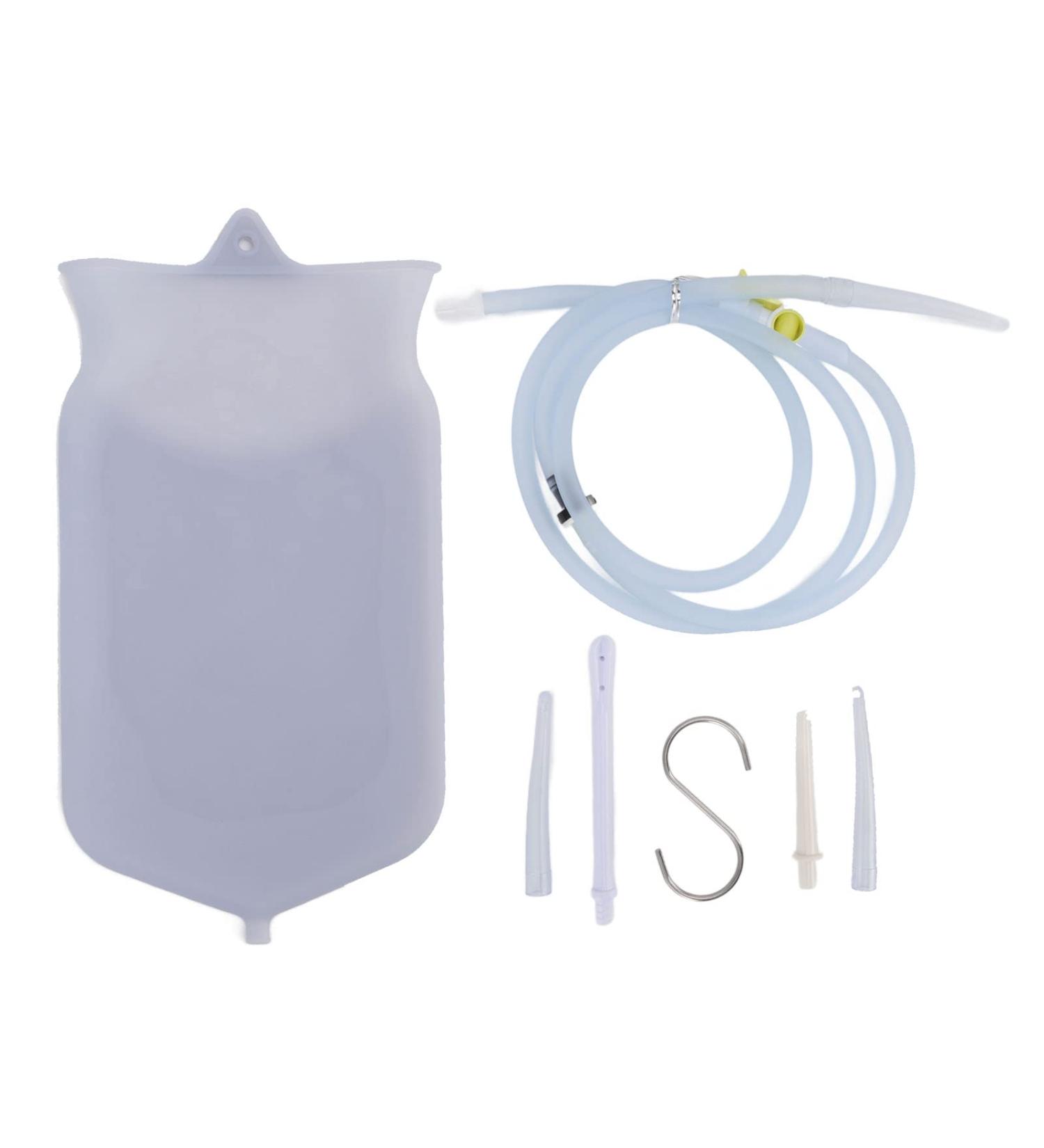 Buy 2L Non-Toxic Silicone Inlet Bag Set - Phthalate-Free Anal Shower with Hose & 4 Nozzles for Intestinal Cleaning | International Shipping Available - Buy Online on GoSupps.com