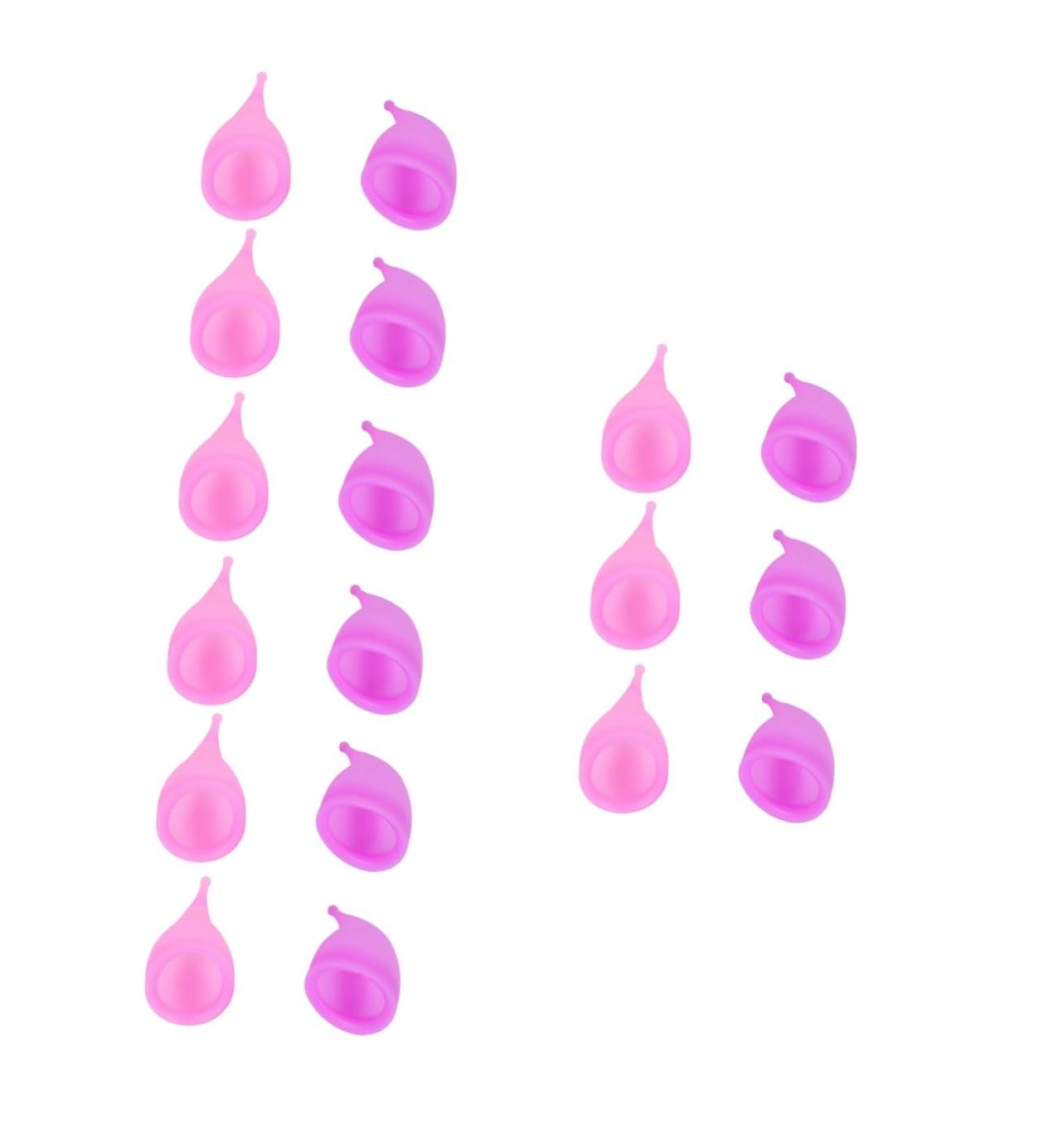 Comfortable Silicone Period Cup Set - 18 Pcs | Lady Alternative Pads | Feminine Tampon Alternatives | Purple & Pink Colors - Buy Online on GoSupps.com