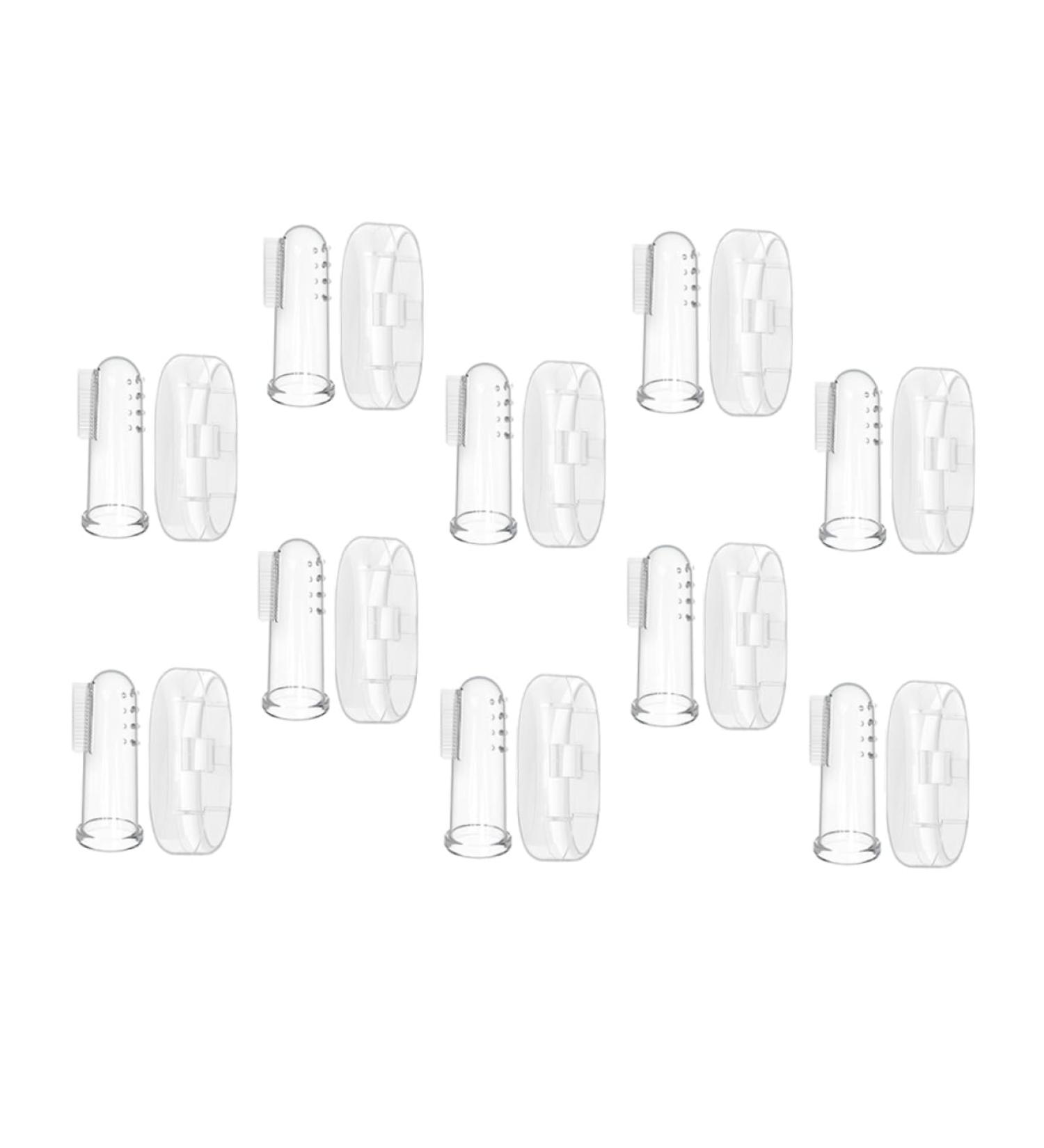FRCOLOR Newborn Silicone Finger Toothbrush Set - 10 Soft Cat Toothbrushes for Travel | Ideal Baby Toys - Buy Online on GoSupps.com