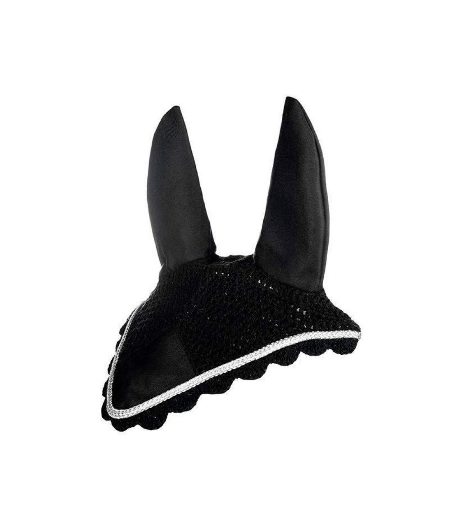 HKM fly veil black/silver warmblood