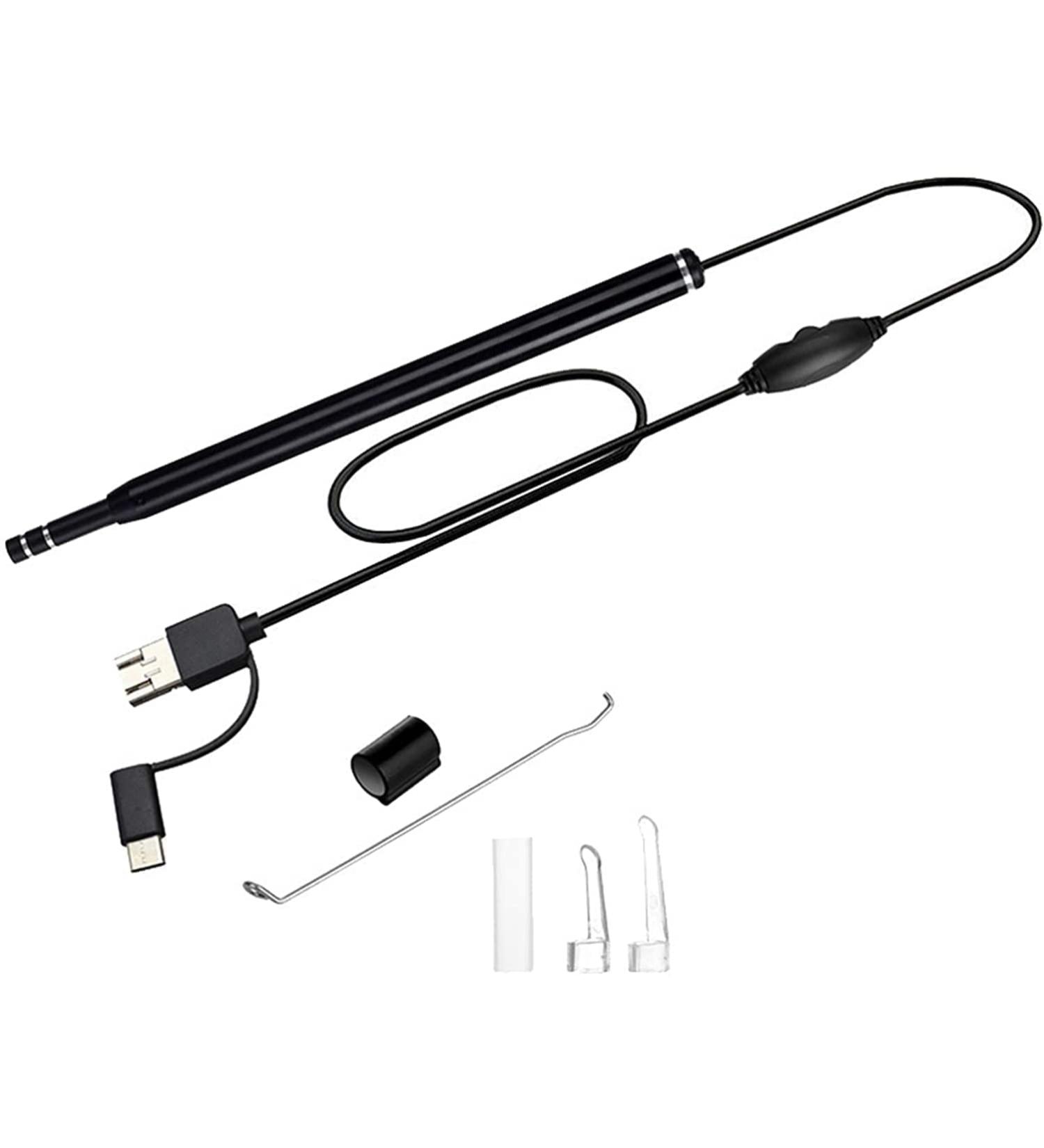 Evonature Earwax Removal Endoscope - 1080P FHD Otoscope Camera with 6 LED Lights, USB Connection - Ear Protection Tool for Android - Safe for Kids, Adults & Pets (Black) - Buy Online on GoSupps.com