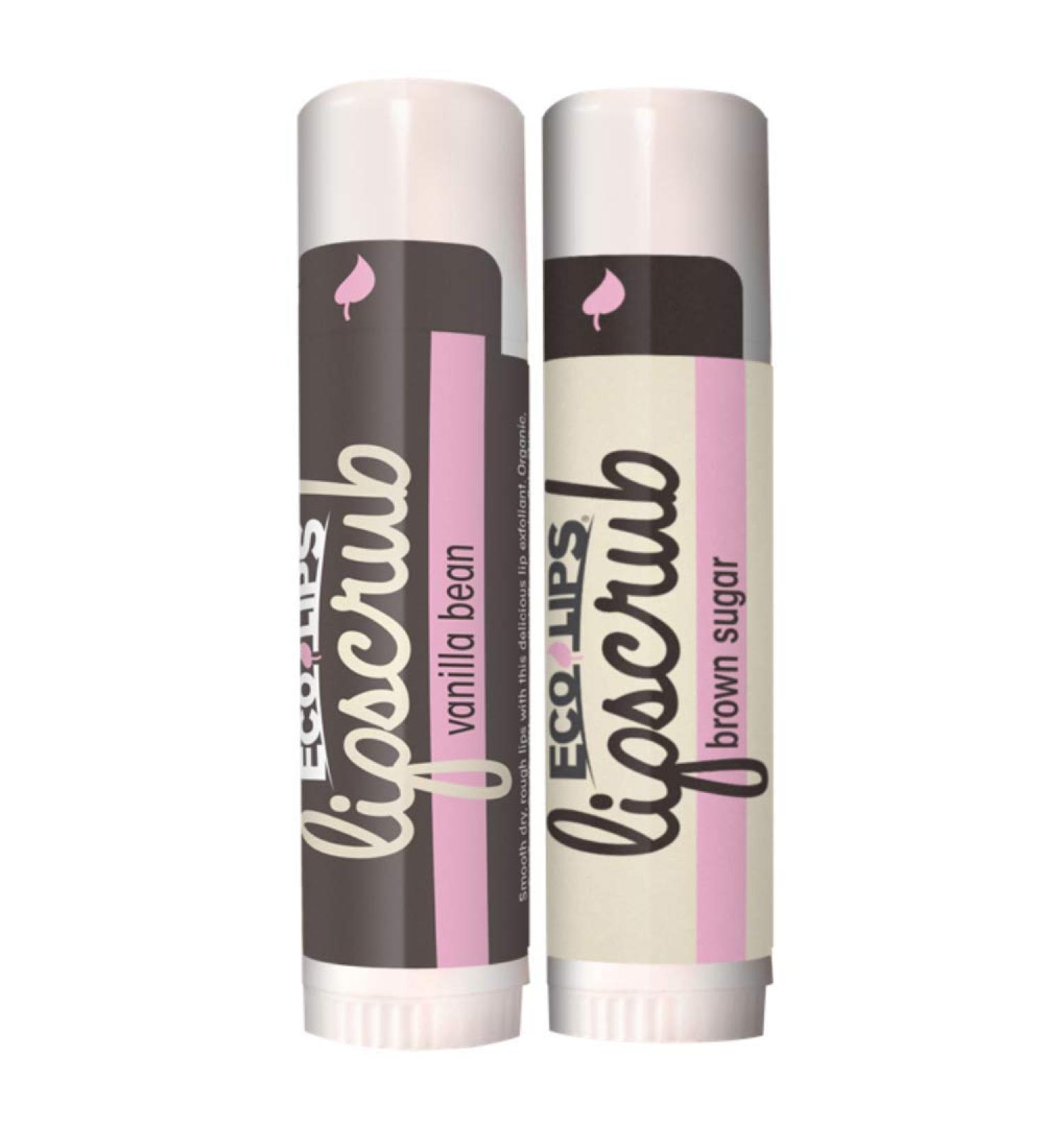 Organic Brown Sugar & Vanilla Bean Lip Scrub Sticks - 100% Natural Exfoliating Lip Care Treatment with Coconut Oil - 2 Count Pack, 100% Edible - Buy Online on GoSupps.com